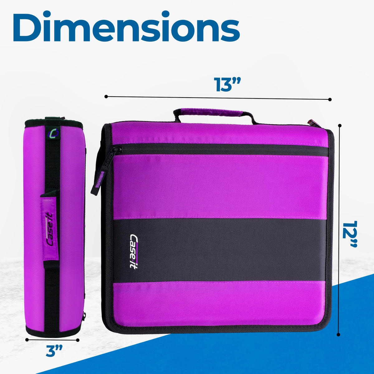 Case-it School Zipper Binder | 2" O-Rings | 350-Sheet | D-251 Deep Purple