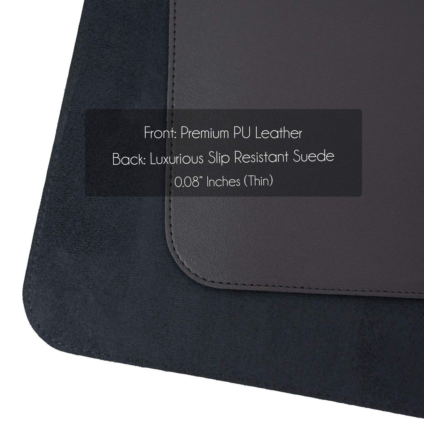 Vine Creations Leather Desk Mat 24" x 17", Desk Protector, PU Leather Desk Pad, Non Slip Small Desk