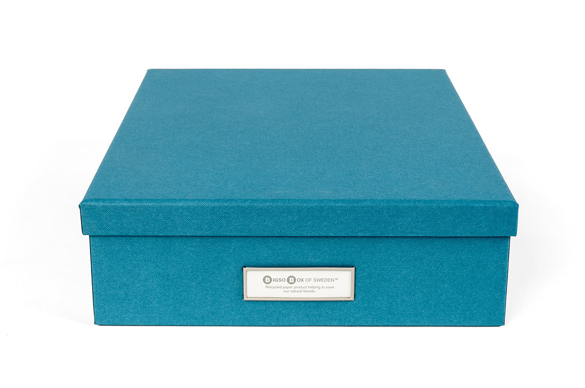 Bigso Oskar Fiberboard Label Frame Document Letter Box - File Organizer Box for Important Paperwork