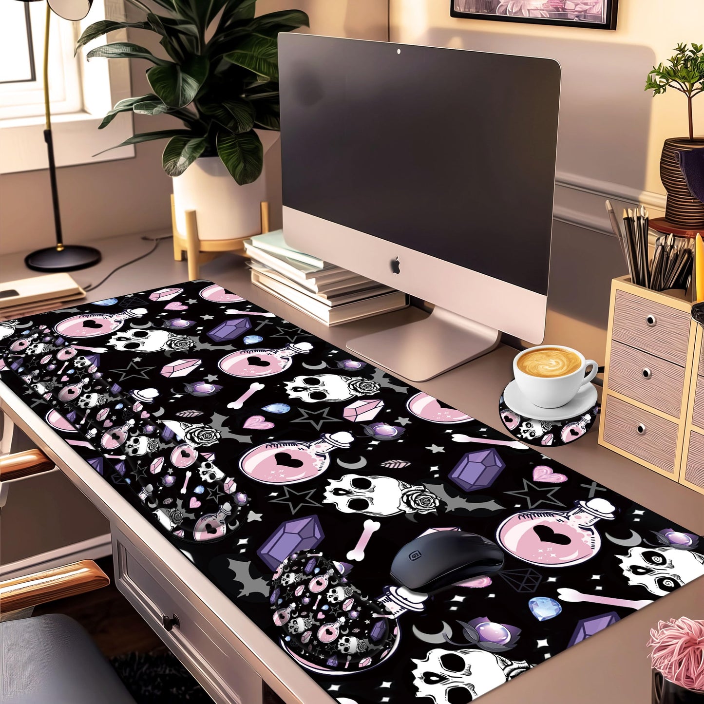 JYCUHTCL Large Gaming Mouse Pad Set 35.4 x 15.7 with Keyboard Wrist Rest, Wrist Support, and