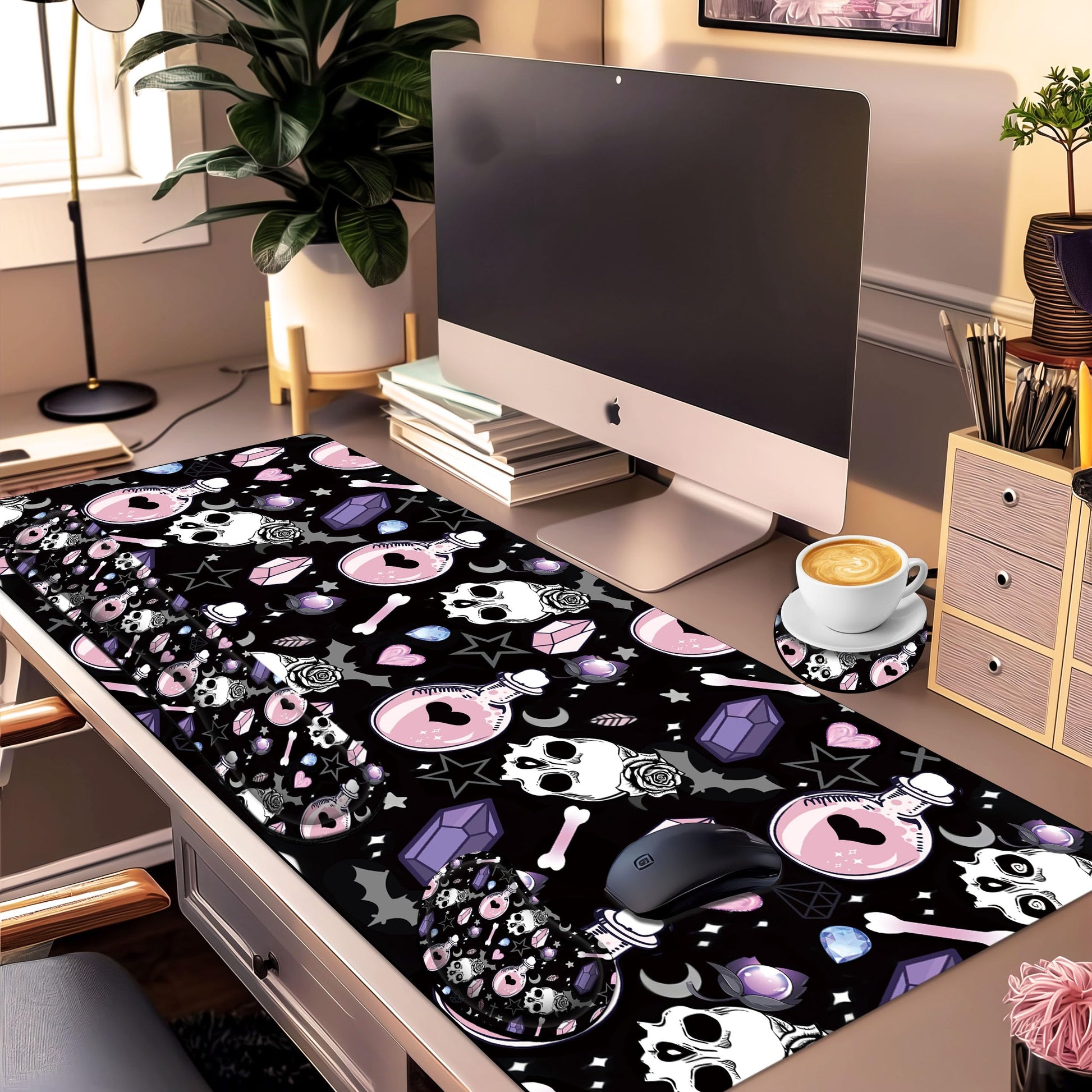JYCUHTCL Large Gaming Mouse Pad Set 35.4 x 15.7 with Keyboard Wrist Rest, Wrist Support, and