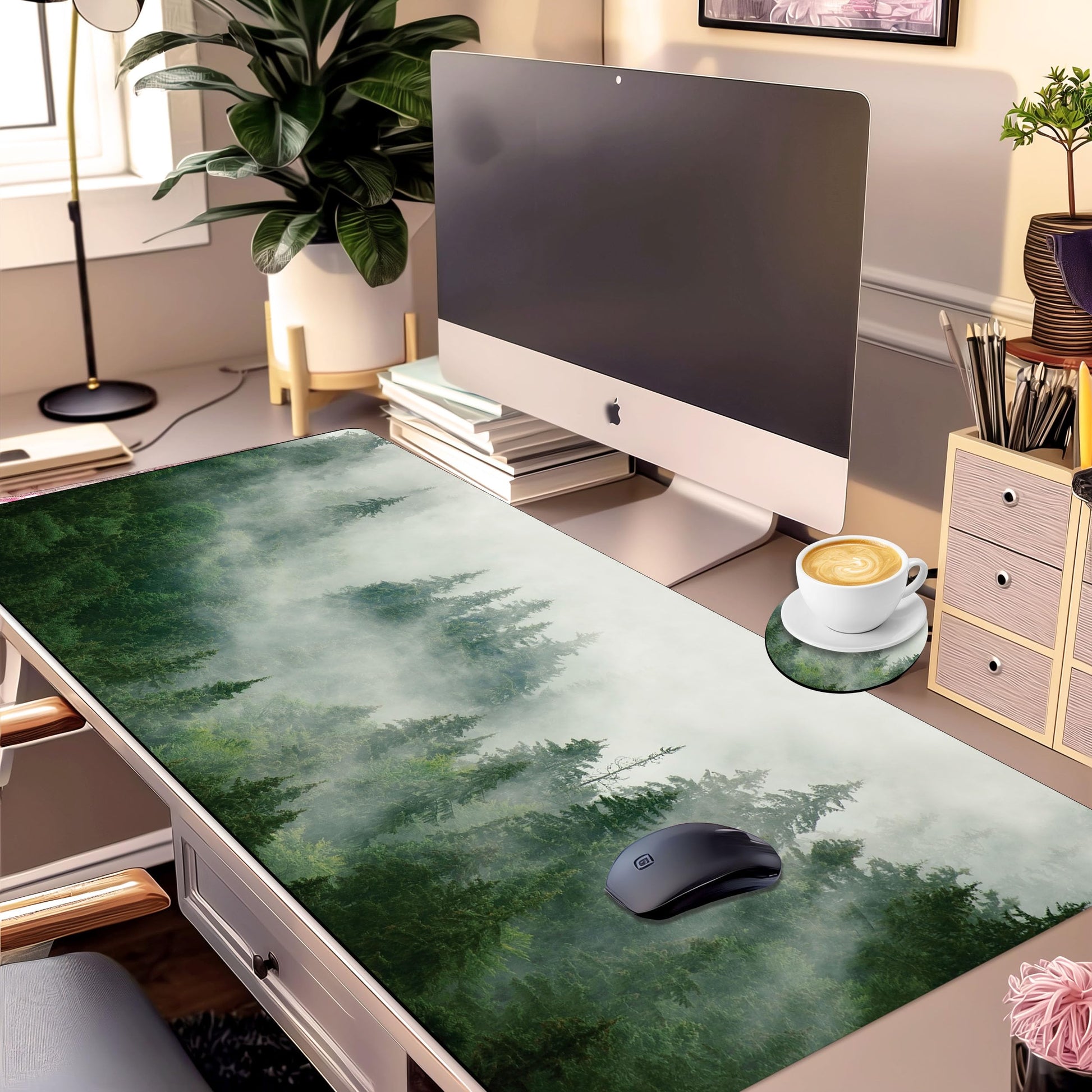 Huge Mouse Pad for Desk 40x20 Inch Extra Large with Coaster, Big Mousepad Stitched Edges Non Slip