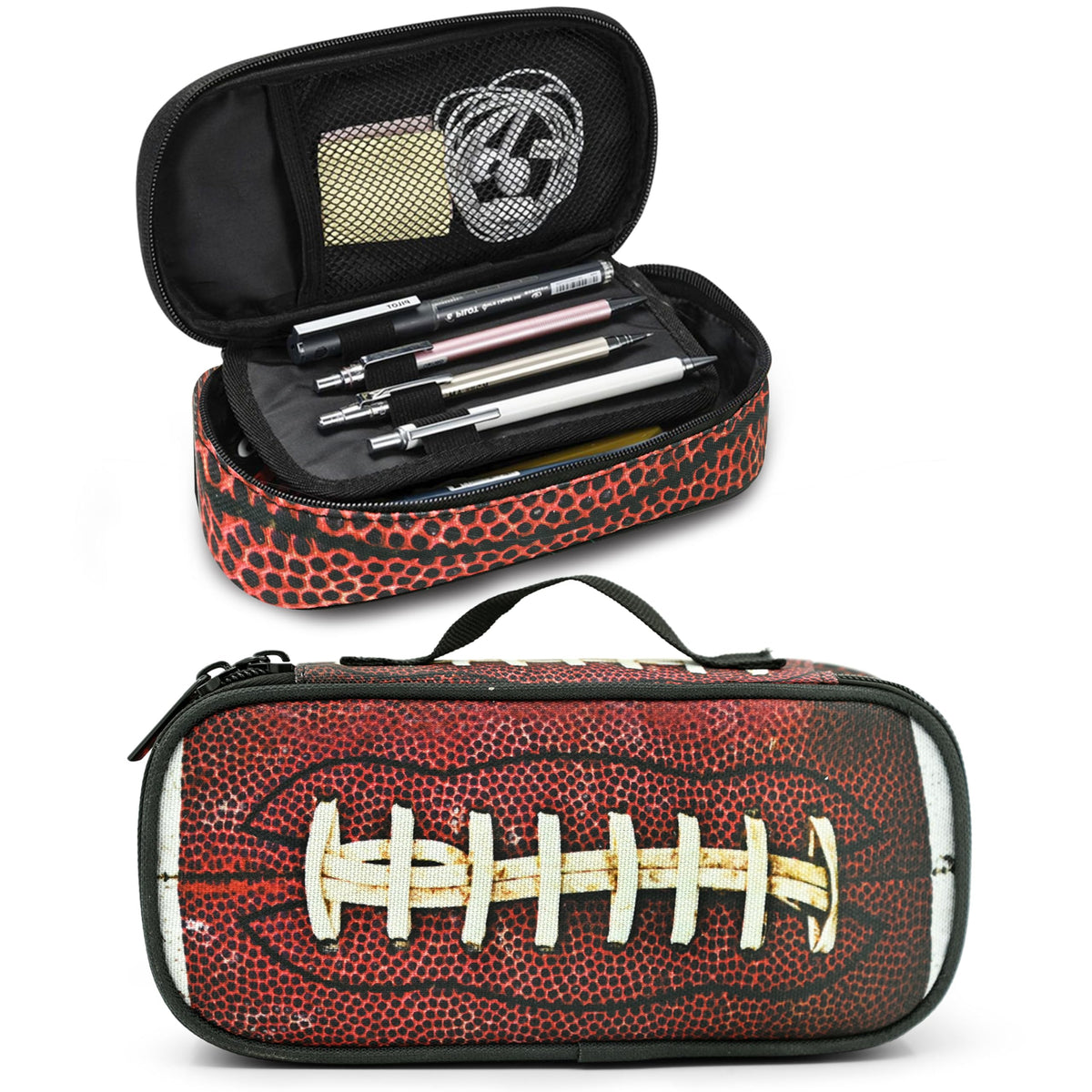 Droerfes Football Pencil Case Pencil Pouch Large Capacity Pen Bag School Office Organizer