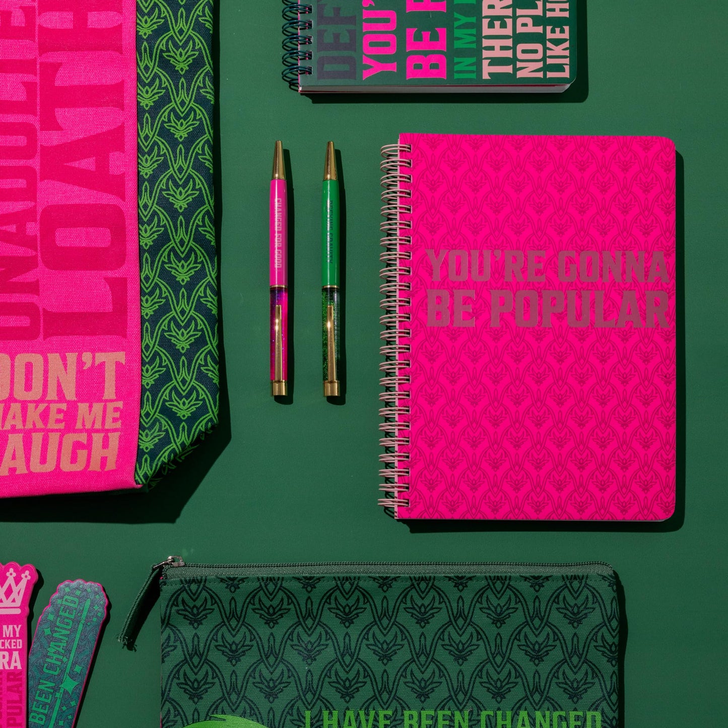 Steel Mill & Co. Glitter Bomb Pen Set of 2, Pink and Green