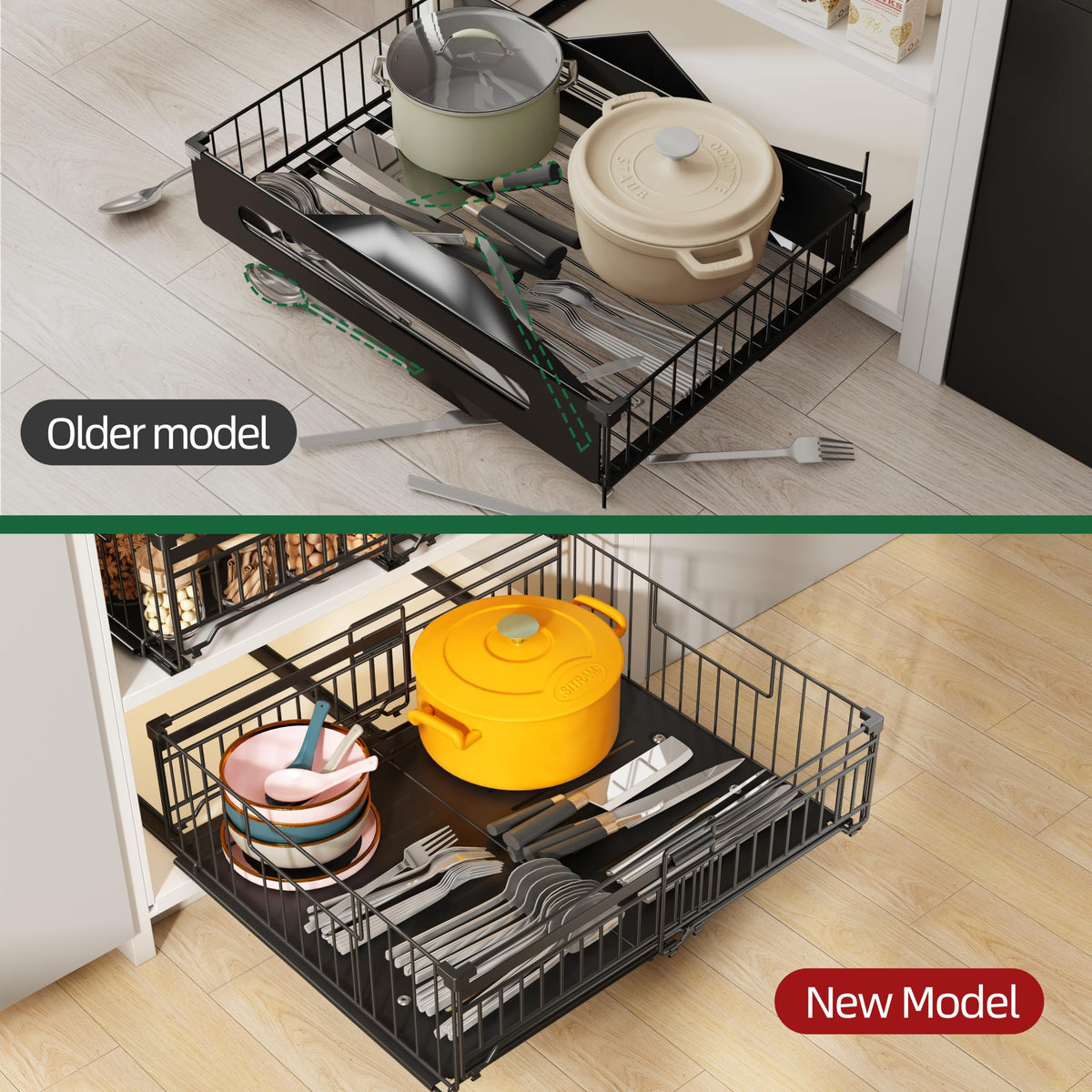 NETEL 1 Pack Expandable Pull Out Cabinet Organizer, 16.5" Deep