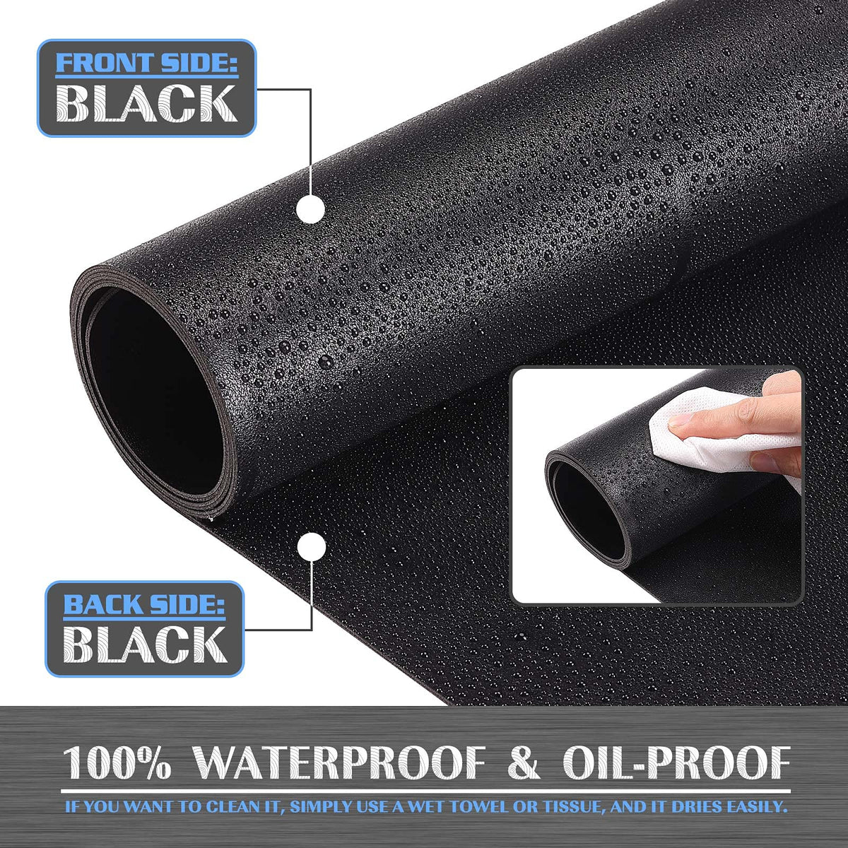 K KNODEL Extra Large Desk Mat, Leather Mouse Pad (47.2"x23.6", Black)