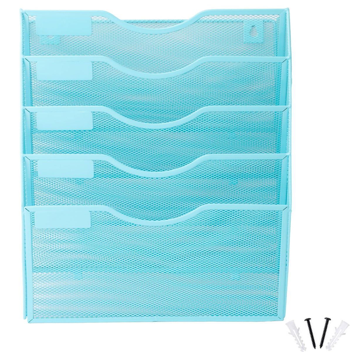 EASEPRES 5 Pocket Mesh Hanging Wall File Organizer, Wall Mounted Mail Paper Document Folder Holder