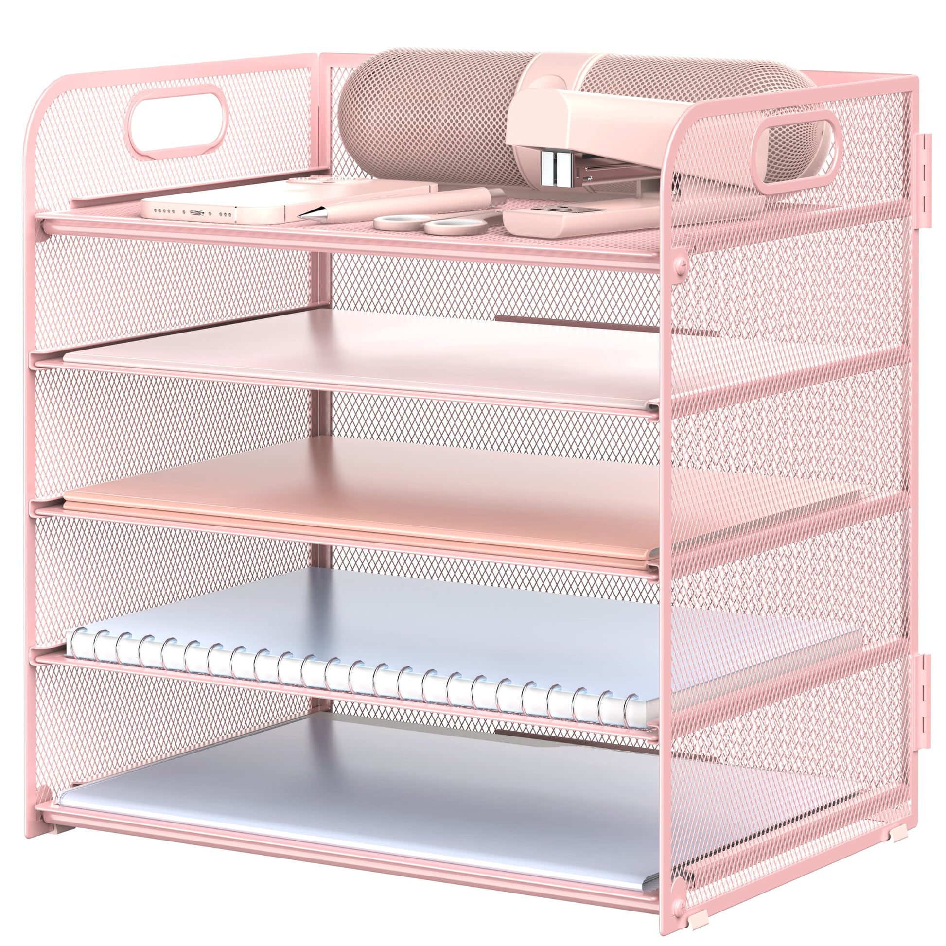 Sinboun Letter Tray Paper Organizer 5-Tier Desk Organizer File Organizer Paper Holder with Handle