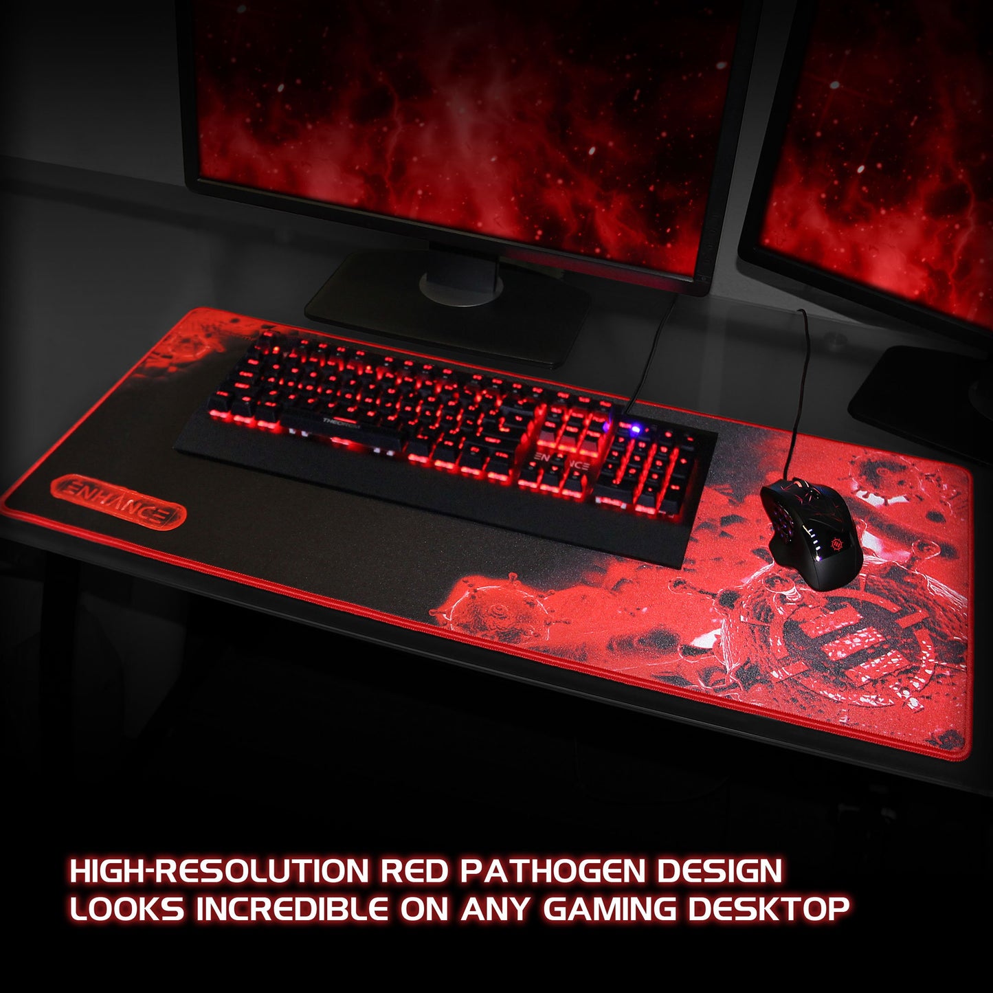 ENHANCE Extended Large Gaming Mouse Pad - XL Mouse Mat (31.5" x 13.75") Anti-Fray Stitching for