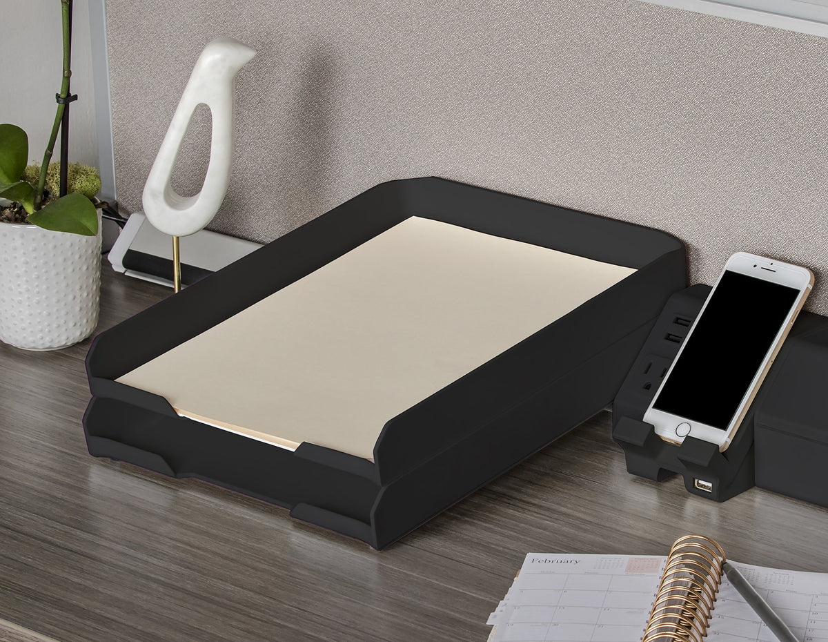 Bostitch Konnect Desk Tray, 1.8" x 10.3" x 12.3", Black