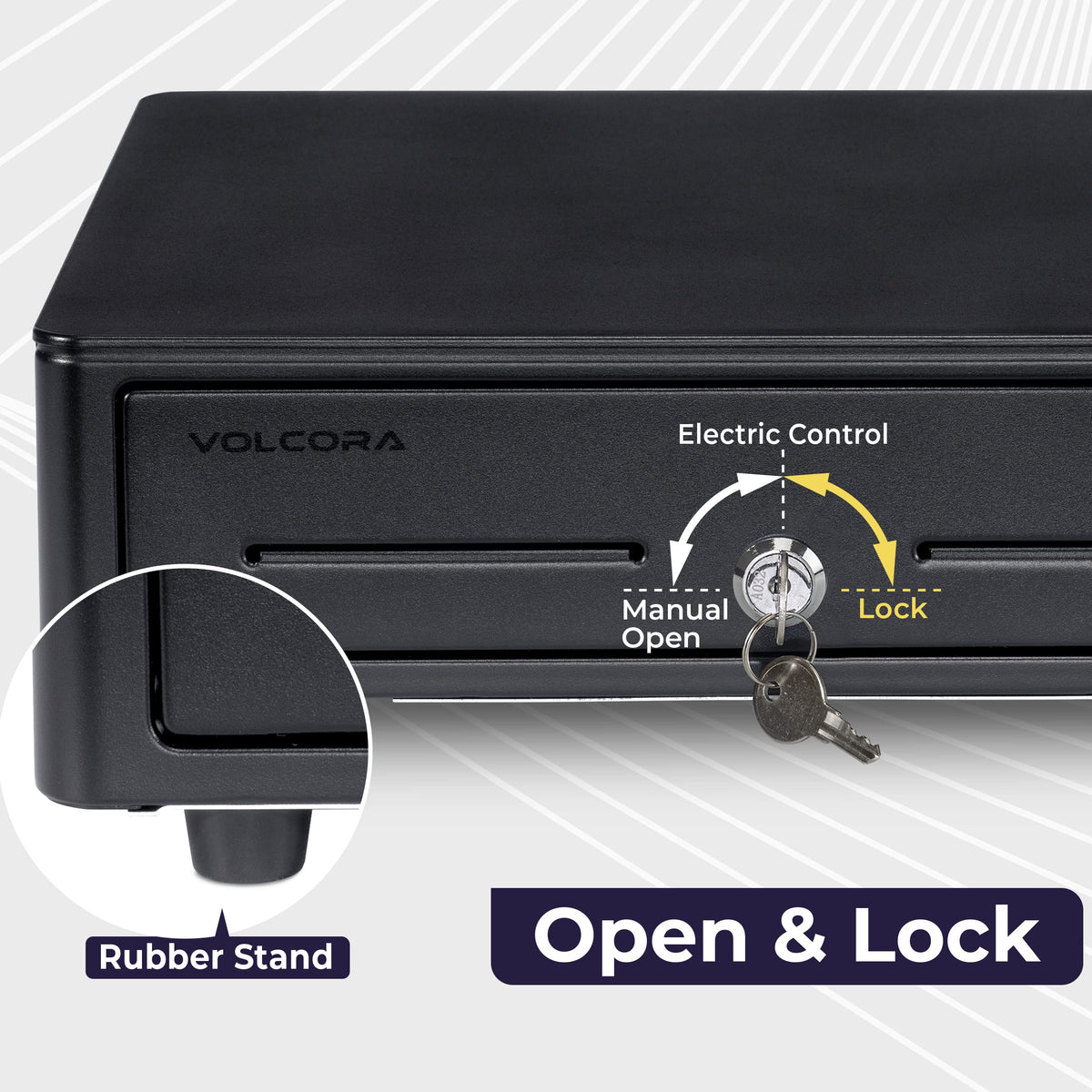 Volcora Cash Register Drawer for (POS) Point of Sale System with Round Corner 13", Removable Coin