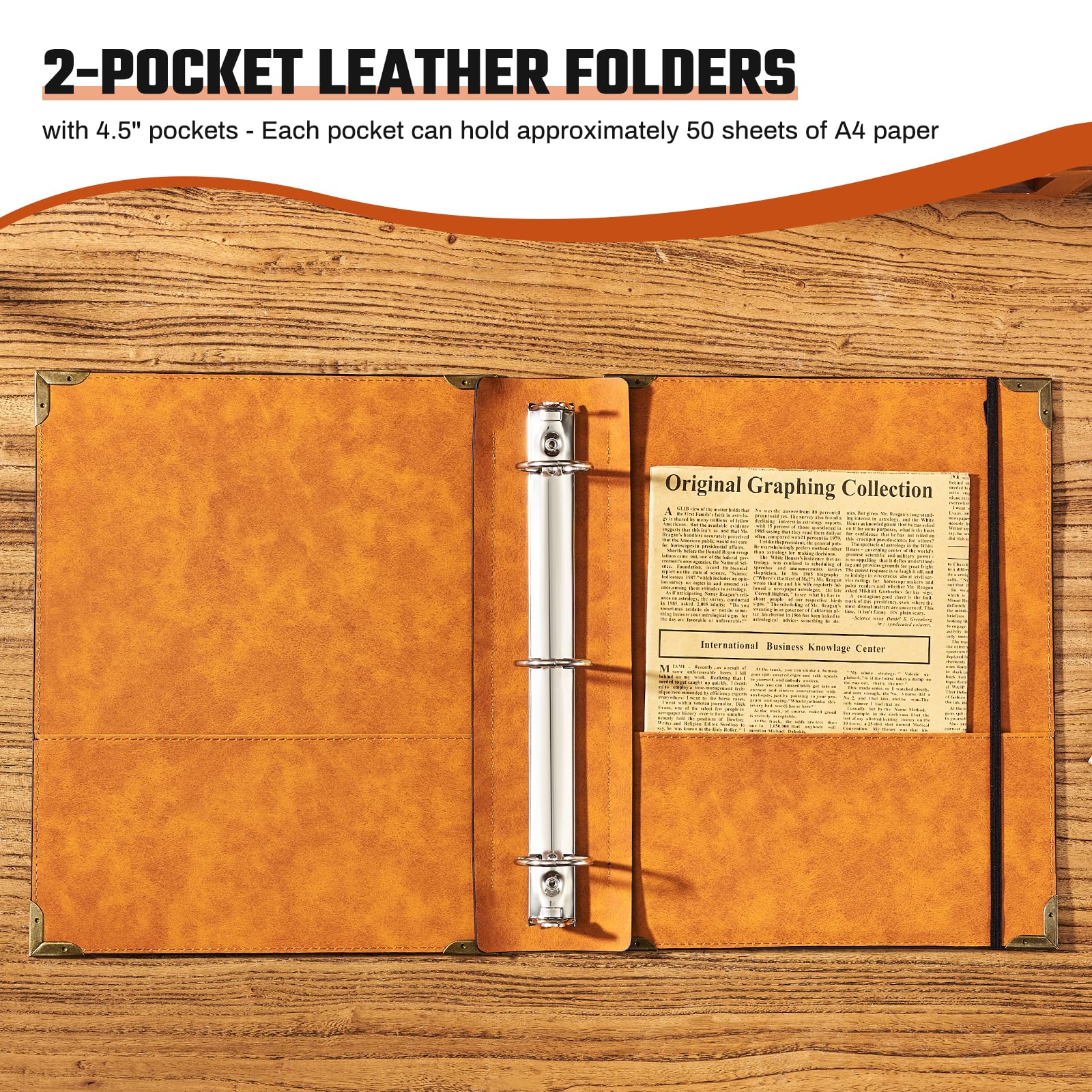 Ovesmusl PU Leather 3 Ring Binder 1.5 Inch Fits 8.5"x11" Letter Size Paper