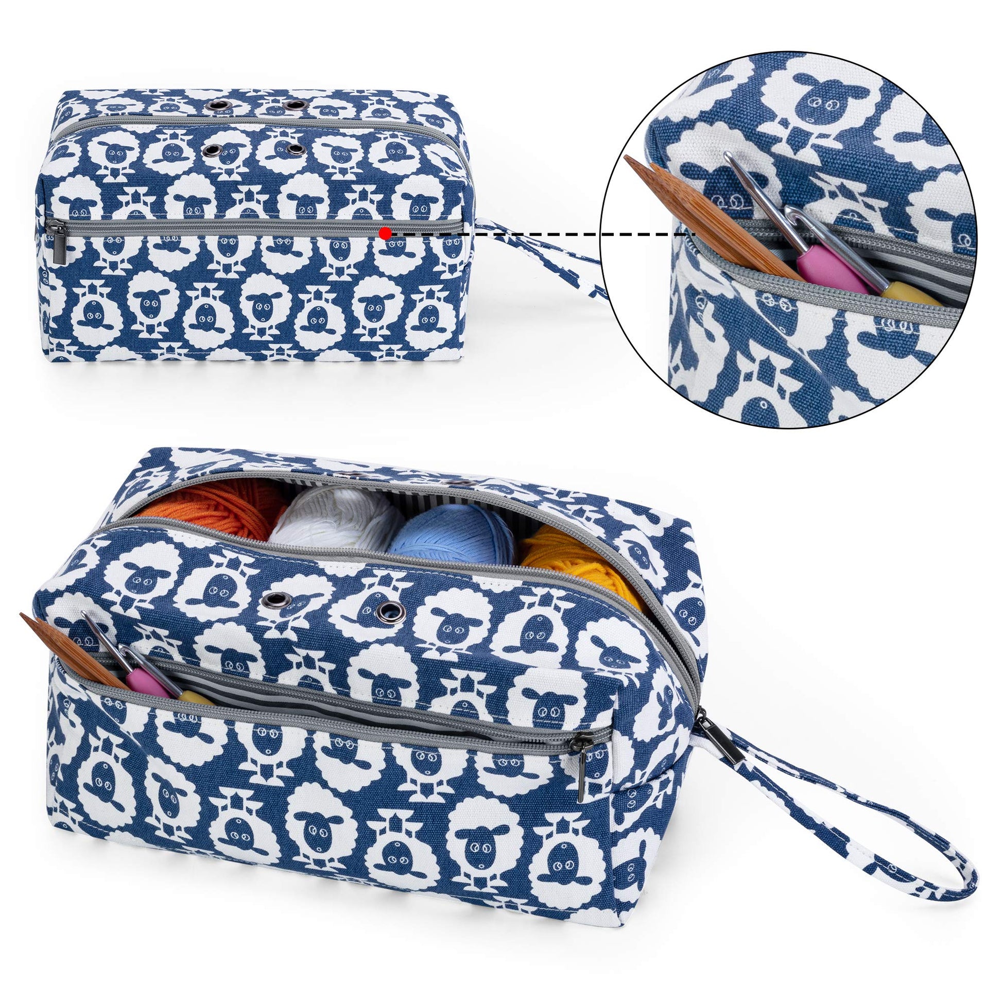 LUXJA Large Yarn Storage Bag for Yarn Skeins, Sheep