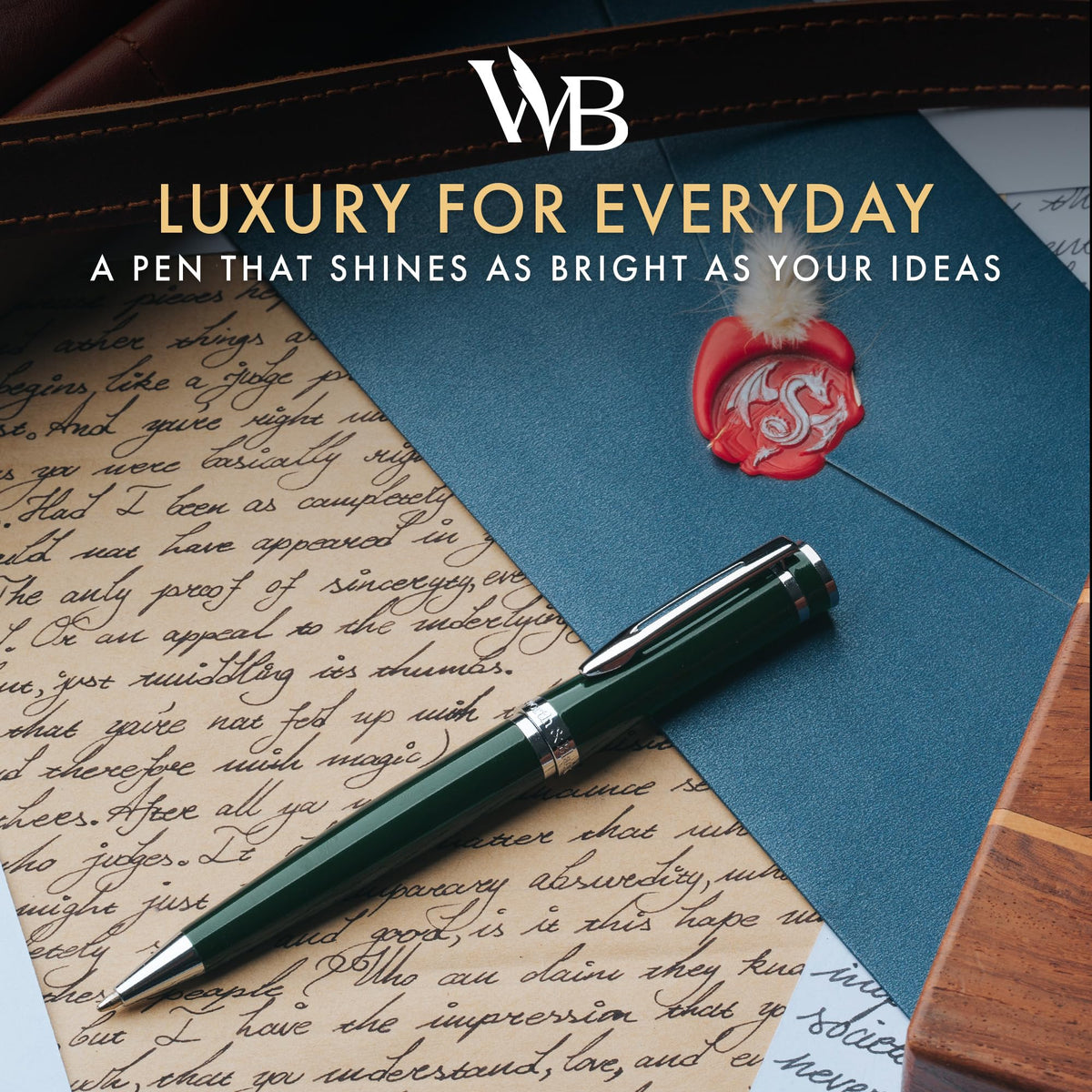 Wordsworth & Black Set Bolígrafo Recargable de Lujo para Escritura, Verde