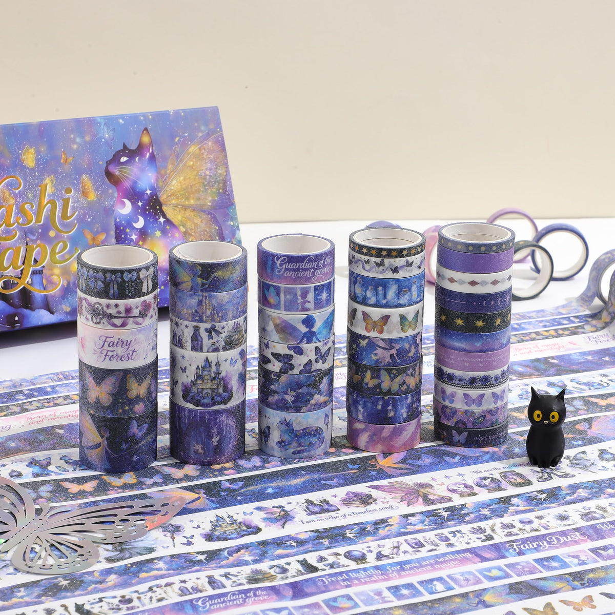 PAGEMORE 35 Rolls Washi Tape Set, Purple Dreamly Butterfly Decorative Tape, Scrapbook Supplies for