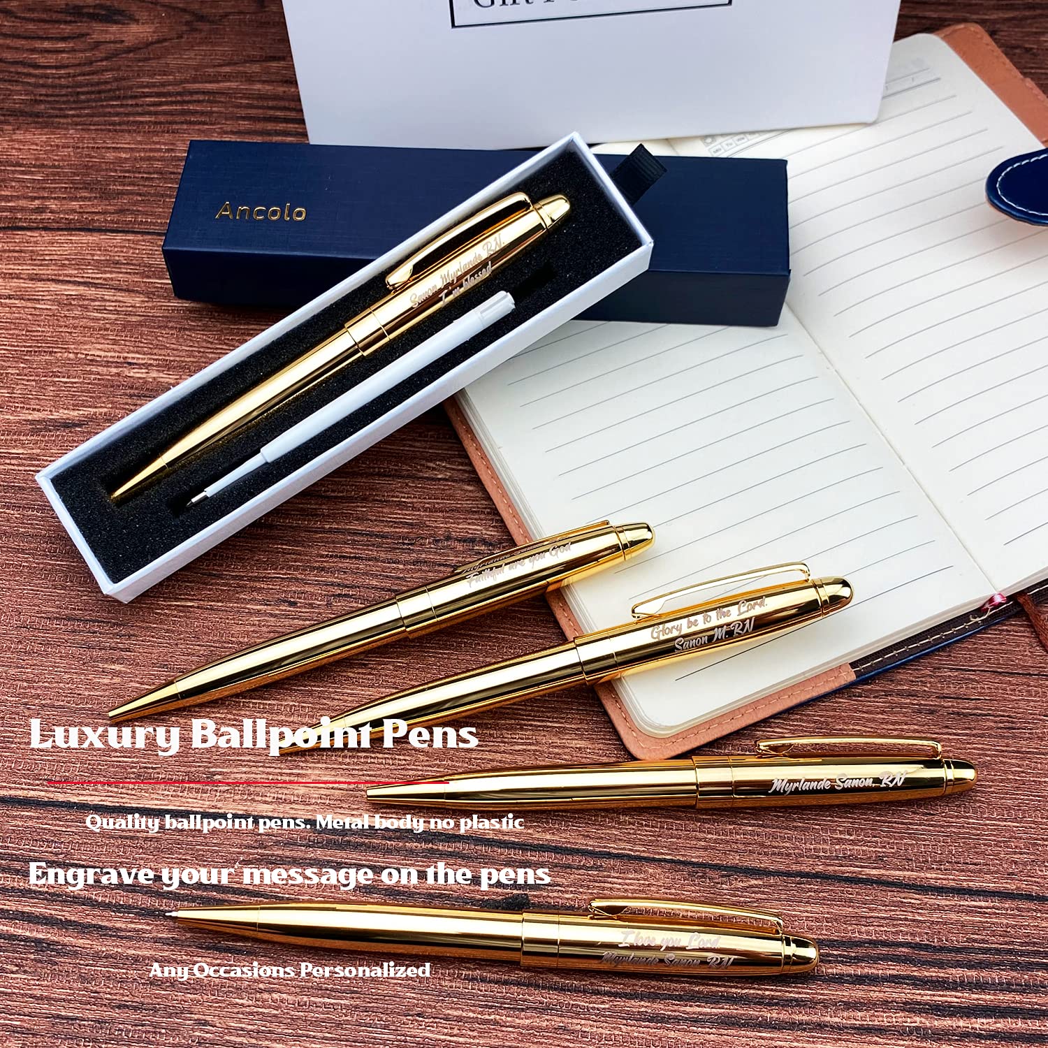 Personalized Ballpoint Pens - Gift Pens Engraved with Your Name on the pens