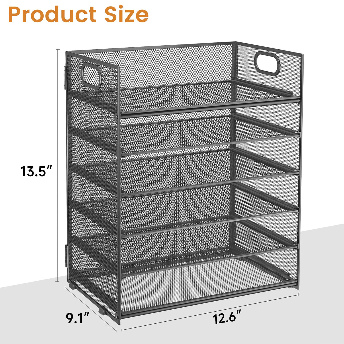 Subekyu 6-Tier Desk Paper Organizer, Desktop File Letter Tray with Handle, Document Sorter and