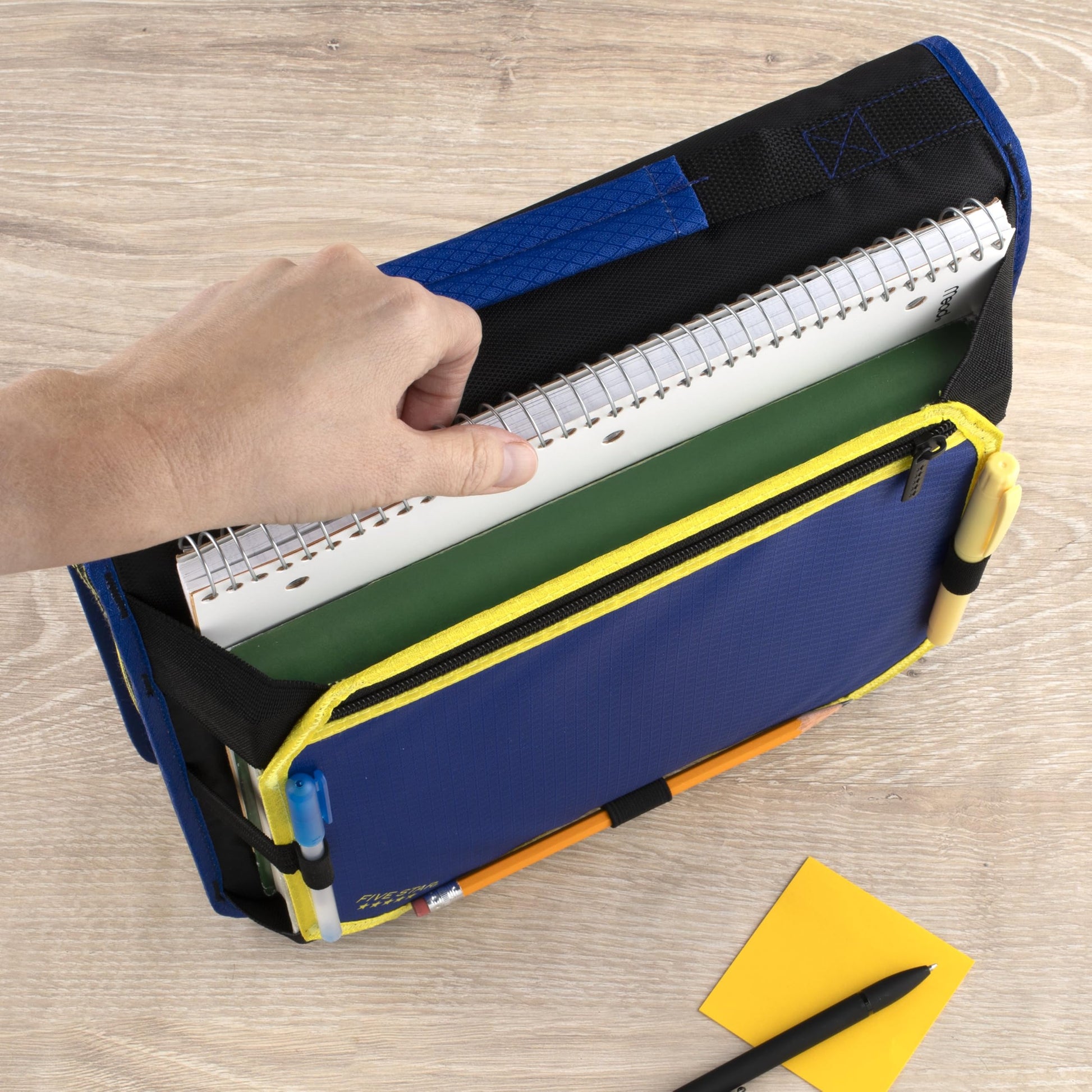 Five Star Zipper Binder 2 Inch O-Rings Case Organiser with Expansion Panel and 5-Tab Expanding File