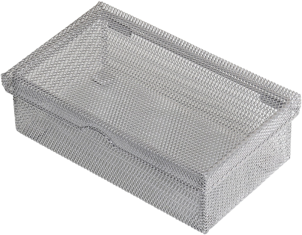 Ybm Home Silver Hinged Mesh Pencil, Markers, Pens Storage Box, School Supply Holder Office Desktop