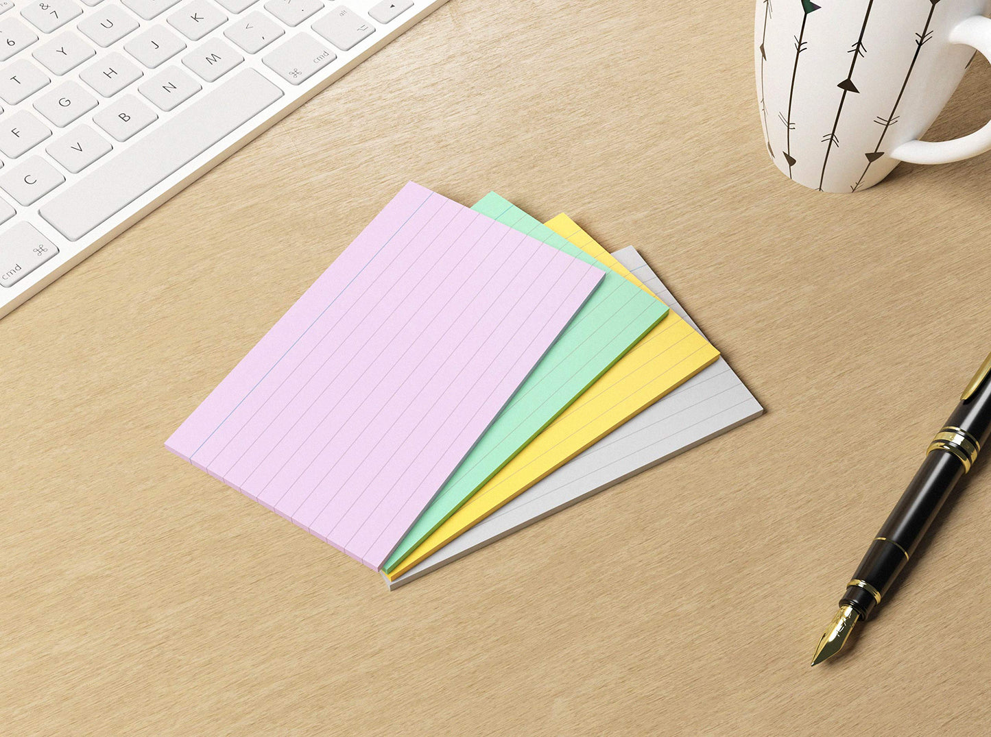 Luxpad Revision 5x3" Flash Cards - Lined (100 Cards) Assorted Colours
