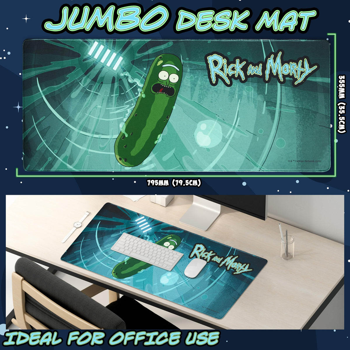 Rick and Morty Desk Pad Large Mouse Mat 31.2 x 13.9 Desk Protector Mat PC Laptop Keyboard and Mouse