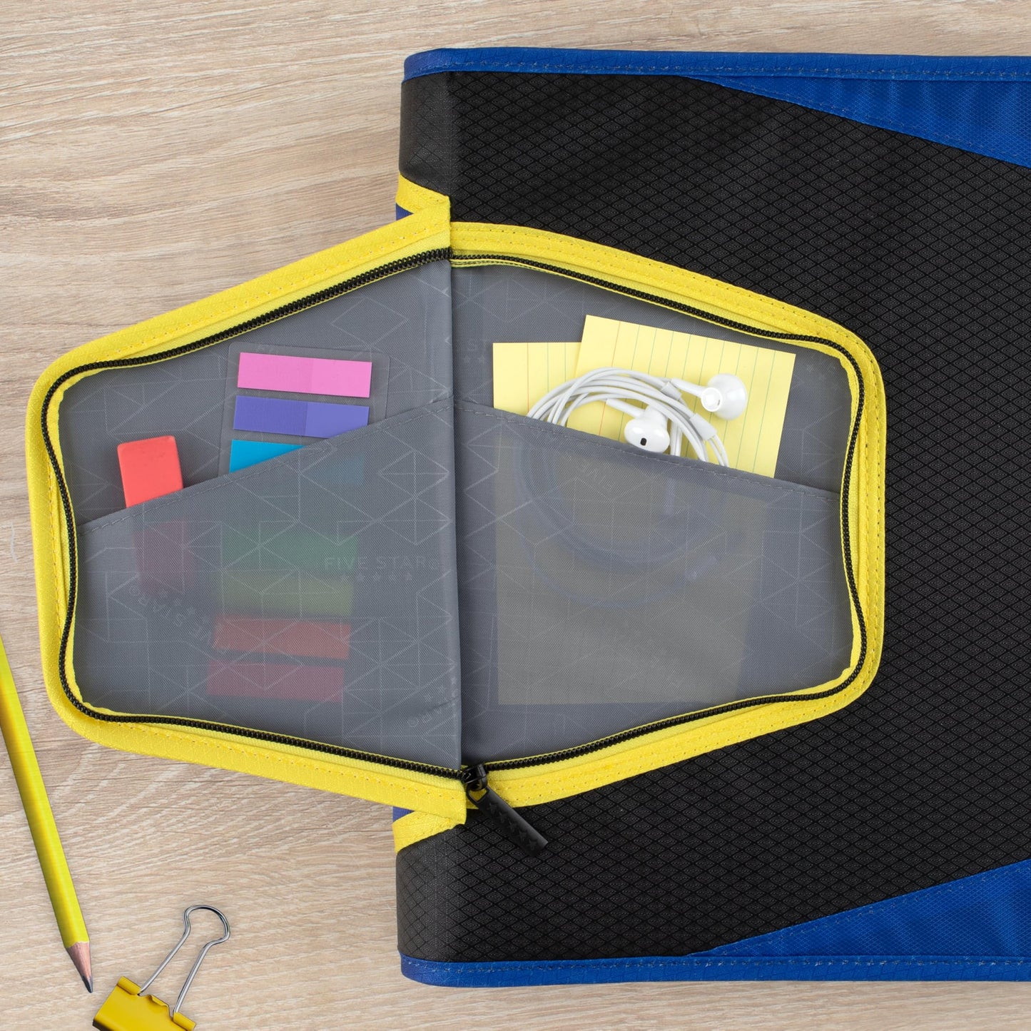 Five Star Zipper Binder 1.5 Inch O-Rings Case Organiser with 3-Pocket Expanding File, 500 Sheet