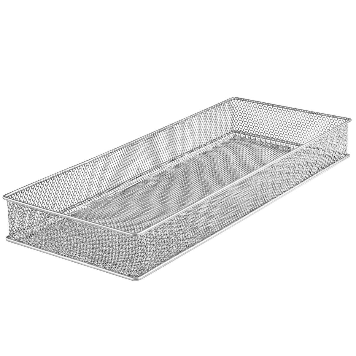 YBM HOME Silver Mesh Drawer Cabinet and or Shelf Organizer Bins, School Supply Holder Office