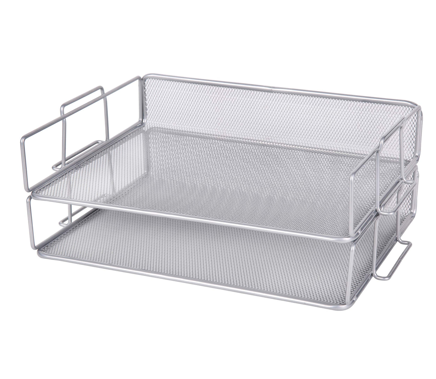 EXERZ Letter Trays 2pcs Stackable Paper Sorter/Desk File Tray/Desk Organizer - Metal Rack - Office
