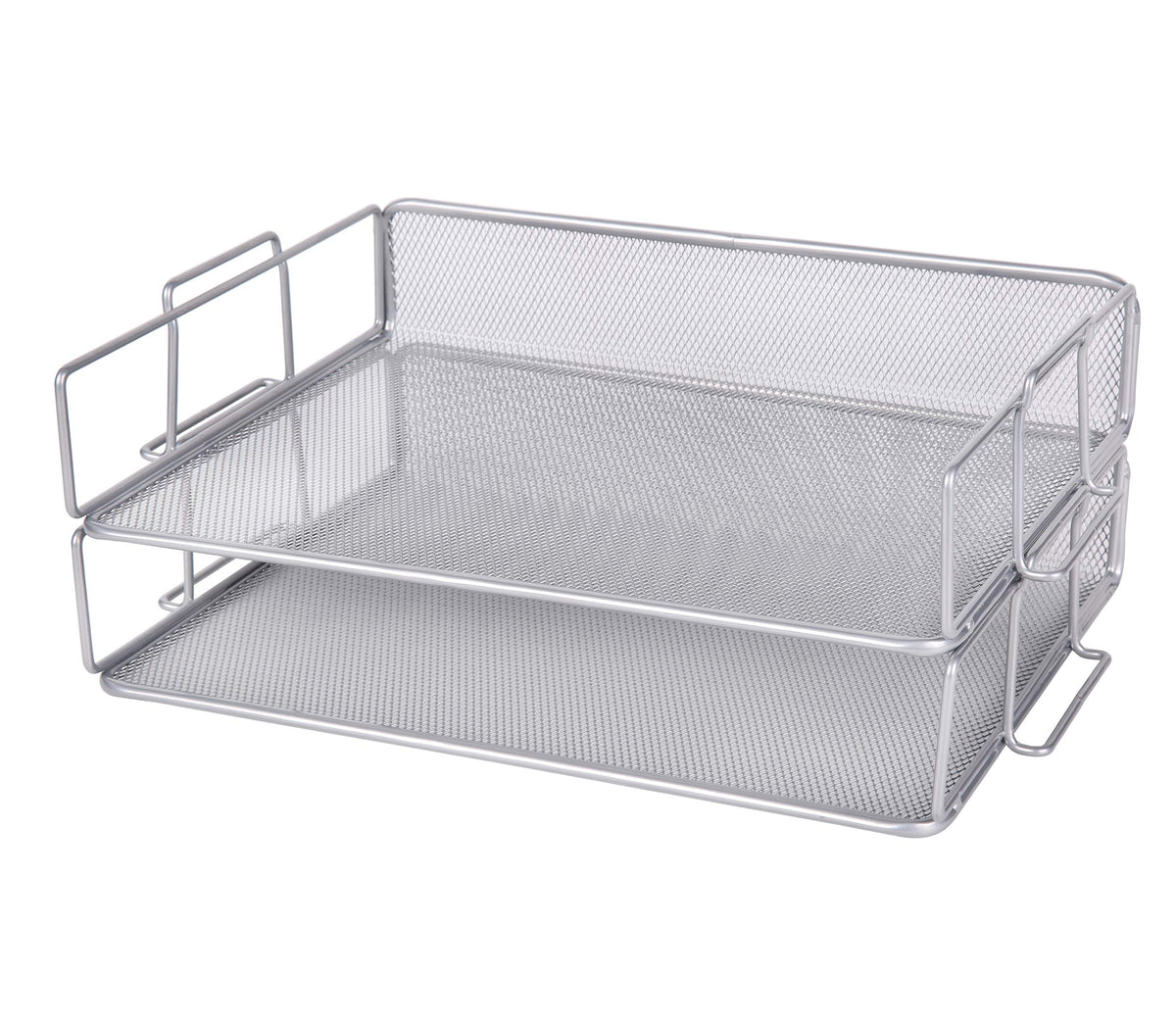 EXERZ Letter Trays 2pcs Stackable Paper Sorter/Desk File Tray/Desk Organizer - Metal Rack - Office