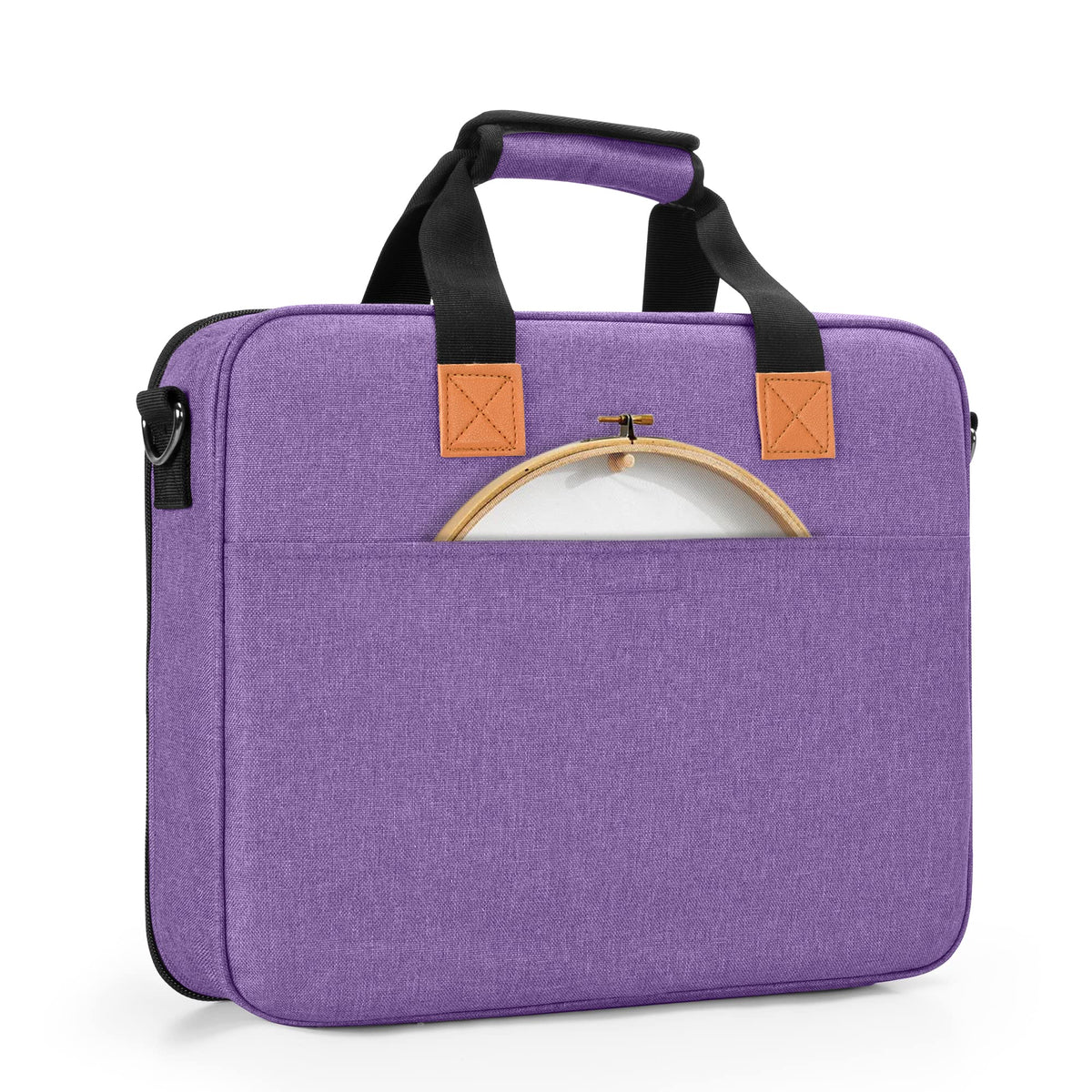 LUXJA Embroidery Project Bag, Embroidery Kits Storage Bag (Bag Only), Purple