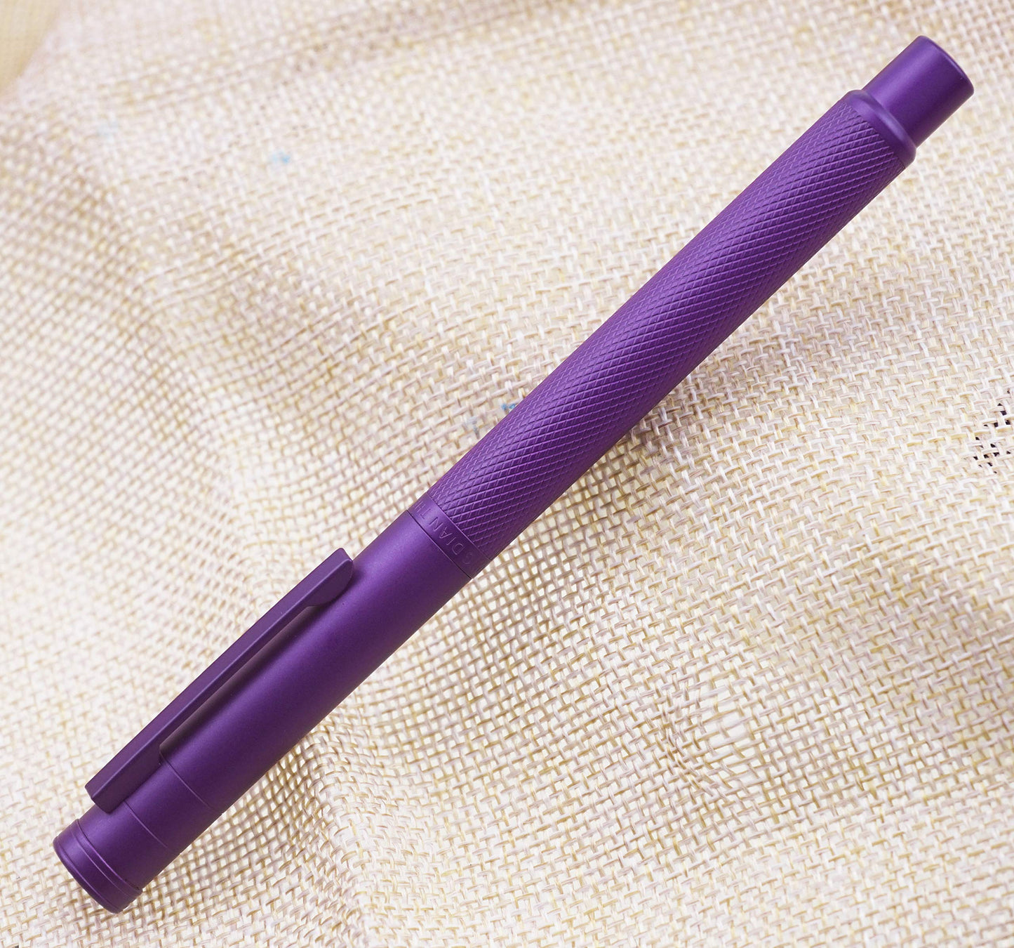 Asvine Purple Fude Pen, Bent Nib Fountain Pen Calligraphy (Fine to Broad) with Converter and Metal