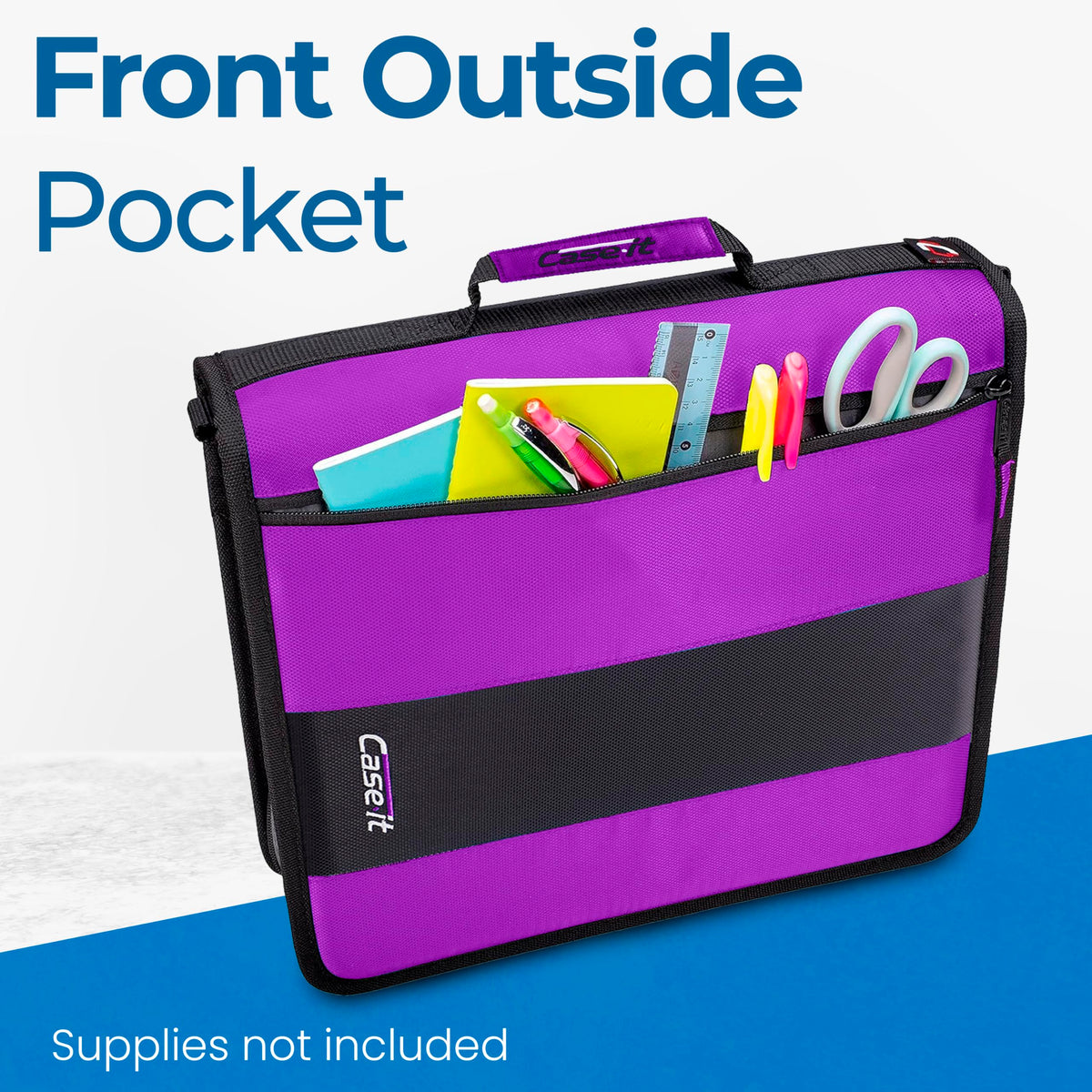 Case-it School Zipper Binder | 2" O-Rings | 350-Sheet | D-251 Deep Purple