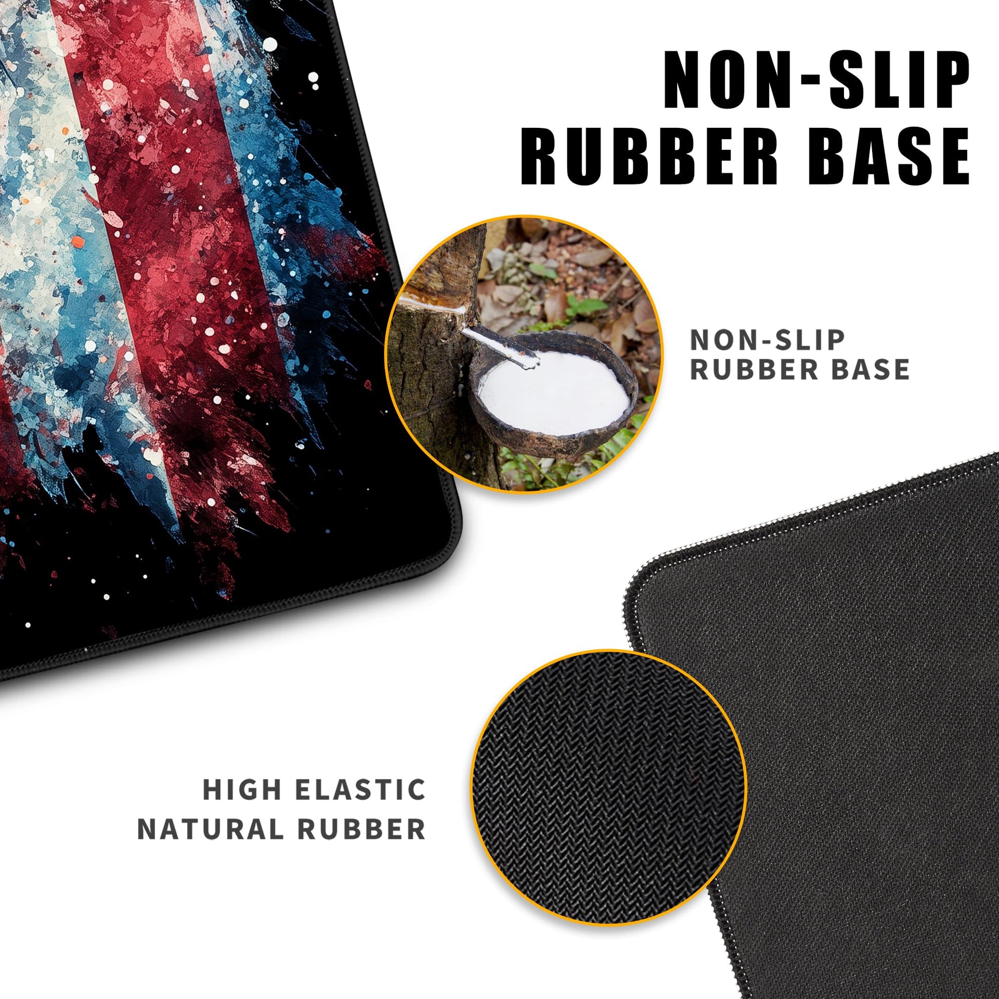 American Flag Eagle Mouse Pad Gaming Desk Pad Independence Day Extra Large XL Mousepad (31.5x11.8