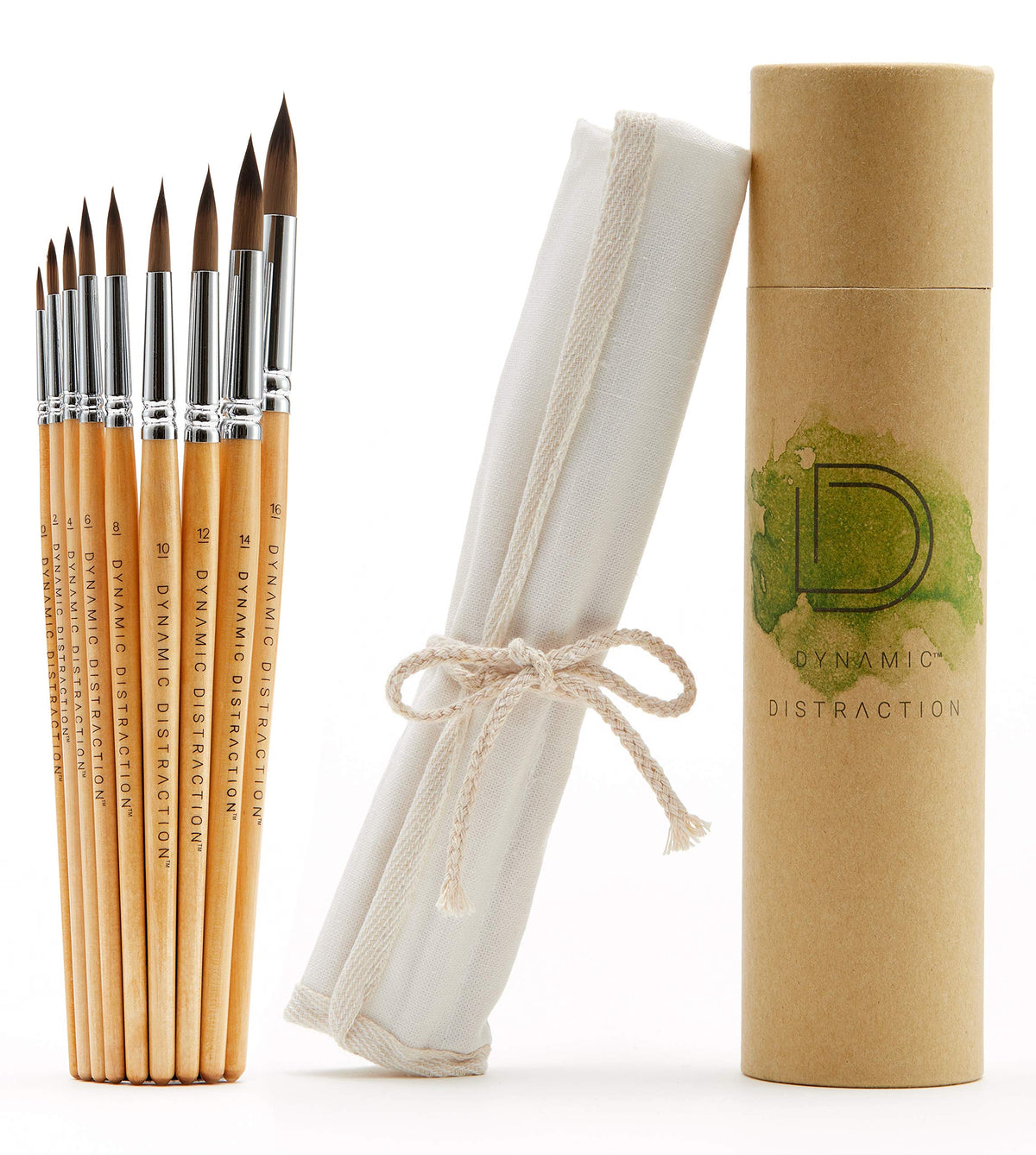 Dynamic Distraction Watercolor Brushes for Painting - Round Water Color Paint Brush Set of 9