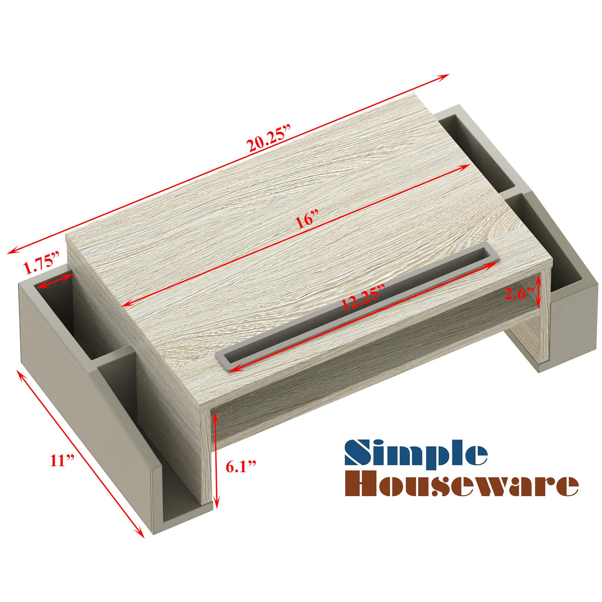 Simple Houseware Desk Monitor Stand Riser w/ Adjustable Tray, Maple