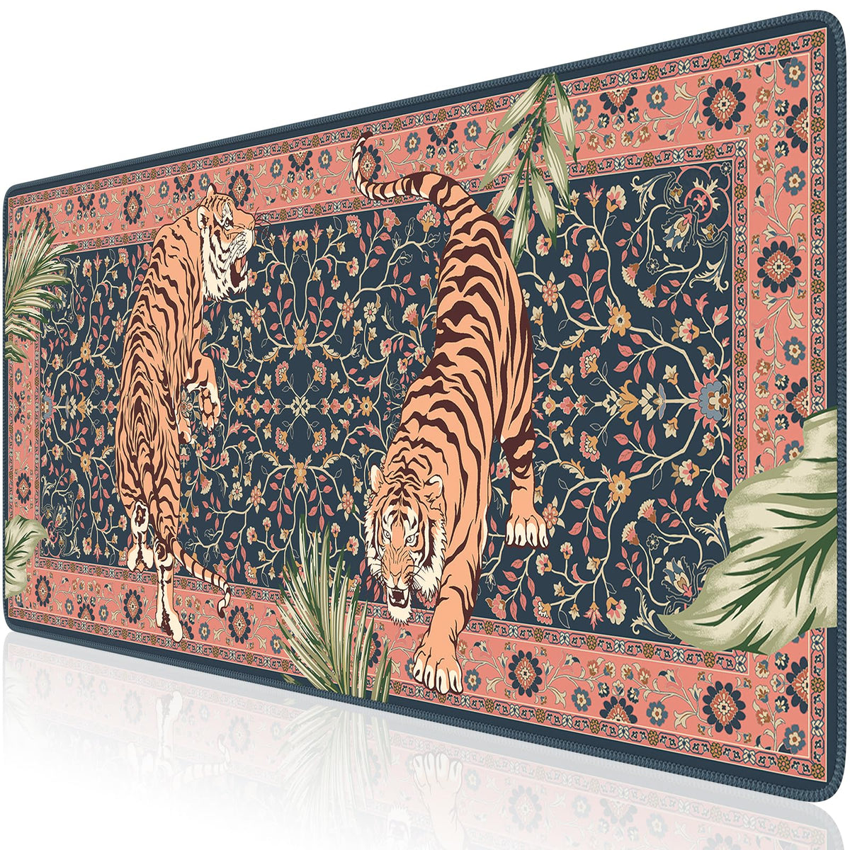 HAOCOO Large Gaming Desk Mat, Non-Slip Desktop Pad, Keyboard Pad with Stitched Edges, 35.4" x 15.7"