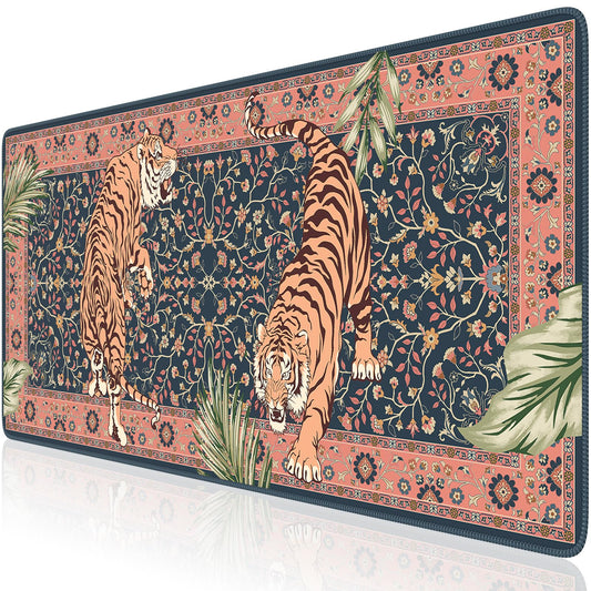 HAOCOO Large Gaming Desk Mat, Non-Slip Desktop Pad, Keyboard Pad with Stitched Edges, 35.4" x 15.7"
