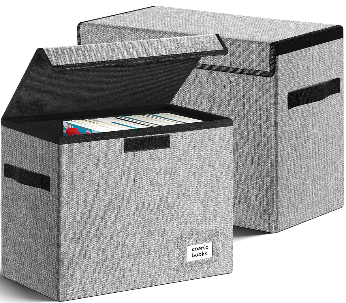 Leffis 2 Pack Comic Book Storage, Comic Book Box 15.5" X 7.5" X 11.3"