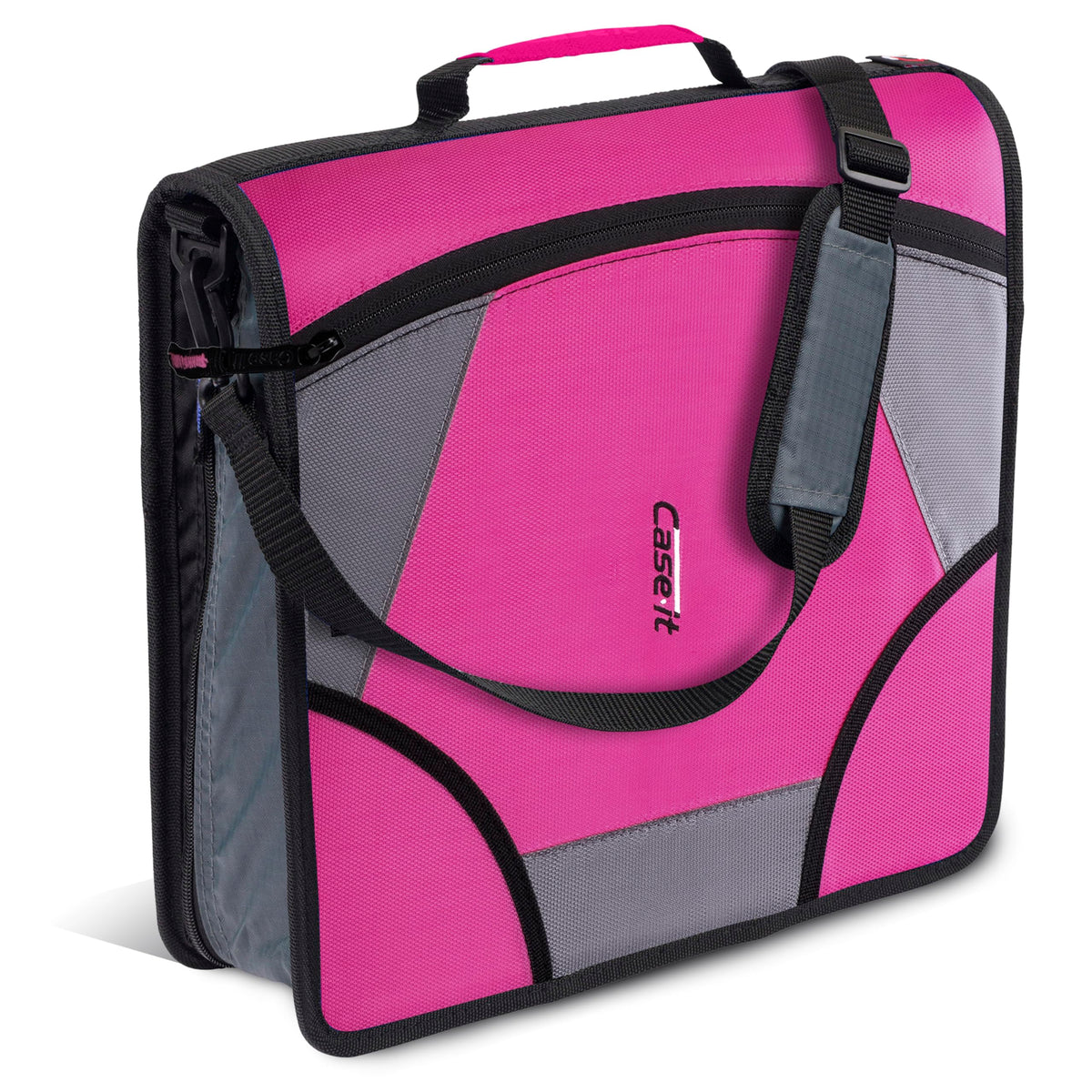 Case-it School Zipper Binder | 4-Inch D-Rings | 800-Sheet | D-186 Magenta