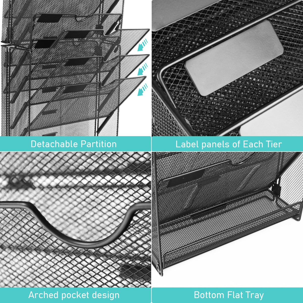 GALASALA Wall File Organizer, 10 Pockets Mesh Hanging File Organizer