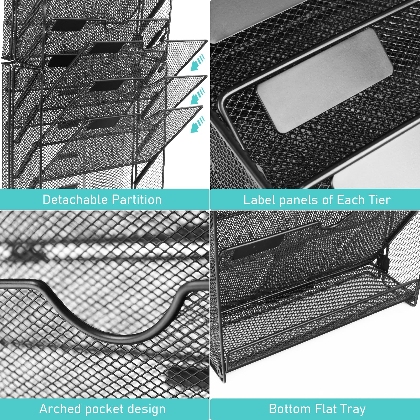 GALASALA Wall File Organizer, 10 Pockets Mesh Hanging File Organizer