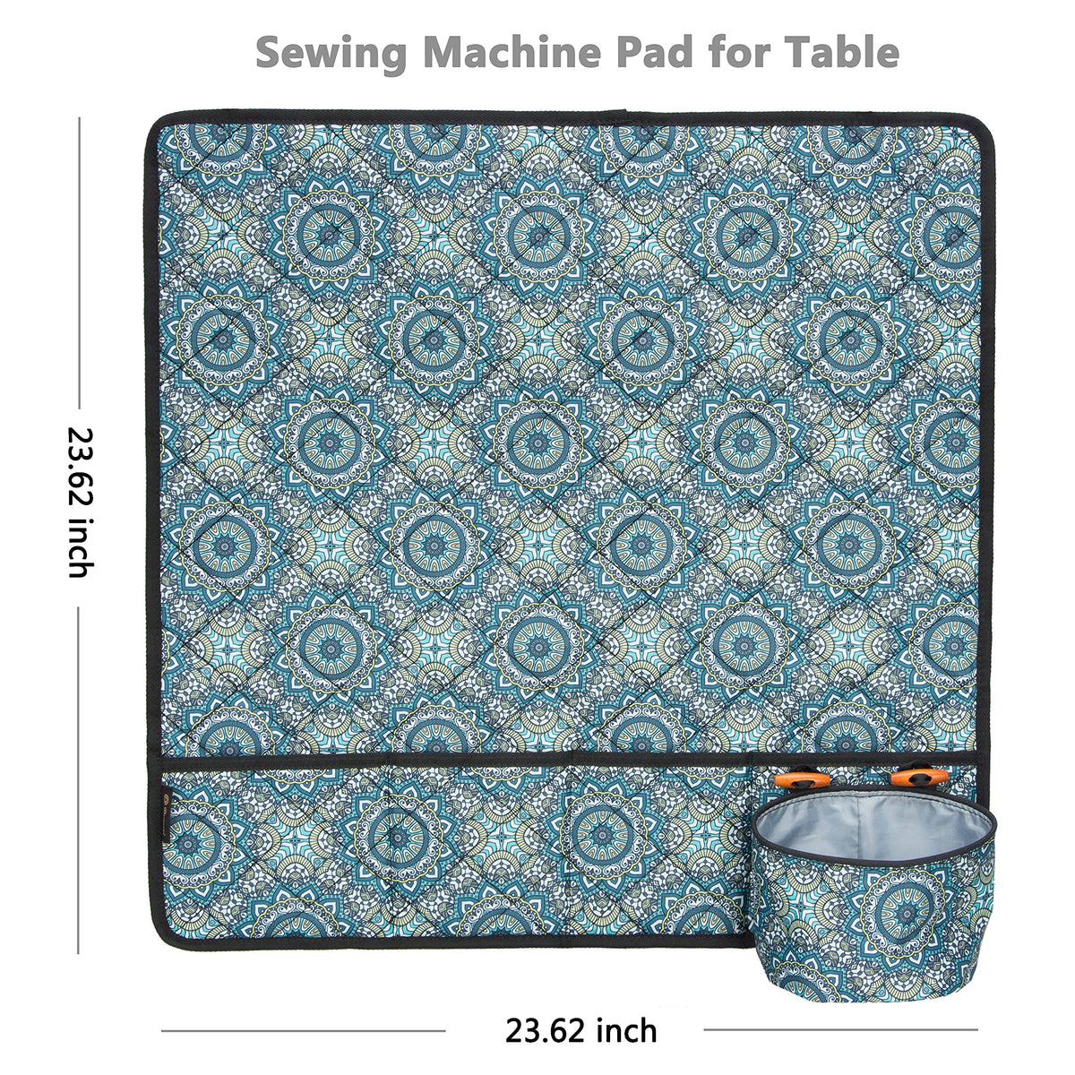 PACMAXI Sewing Machine Pad for Table, Mat with Pockets