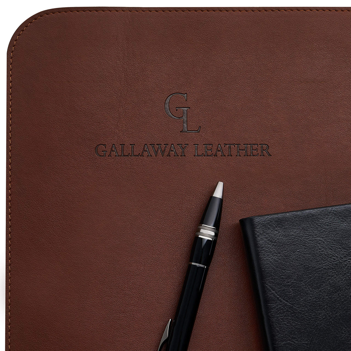 Gallaway Leather Desk Mat, Office Writing Desk Pad, Large 36" x 17" Dark Brown, for Top of Desks