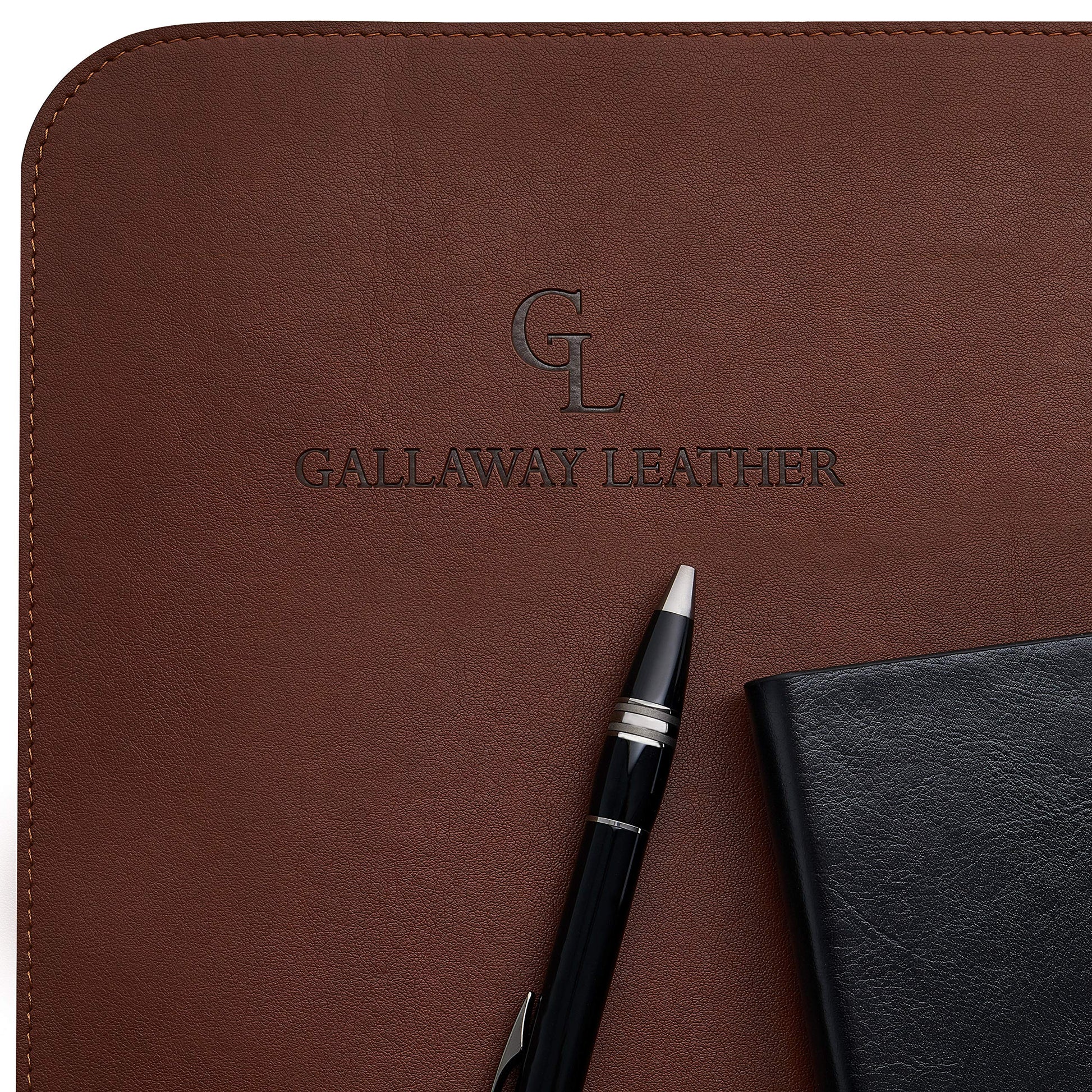 Gallaway Leather Desk Mat, Office Writing Desk Pad, Large 36" x 17" Dark Brown, for Top of Desks