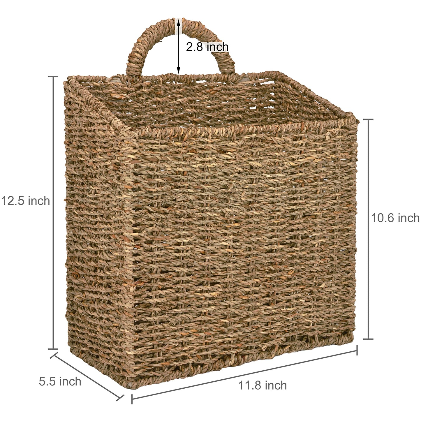 MyGift 12.5 Inch Large Wall Storage Basket Hanging Magazine Mail Organizer