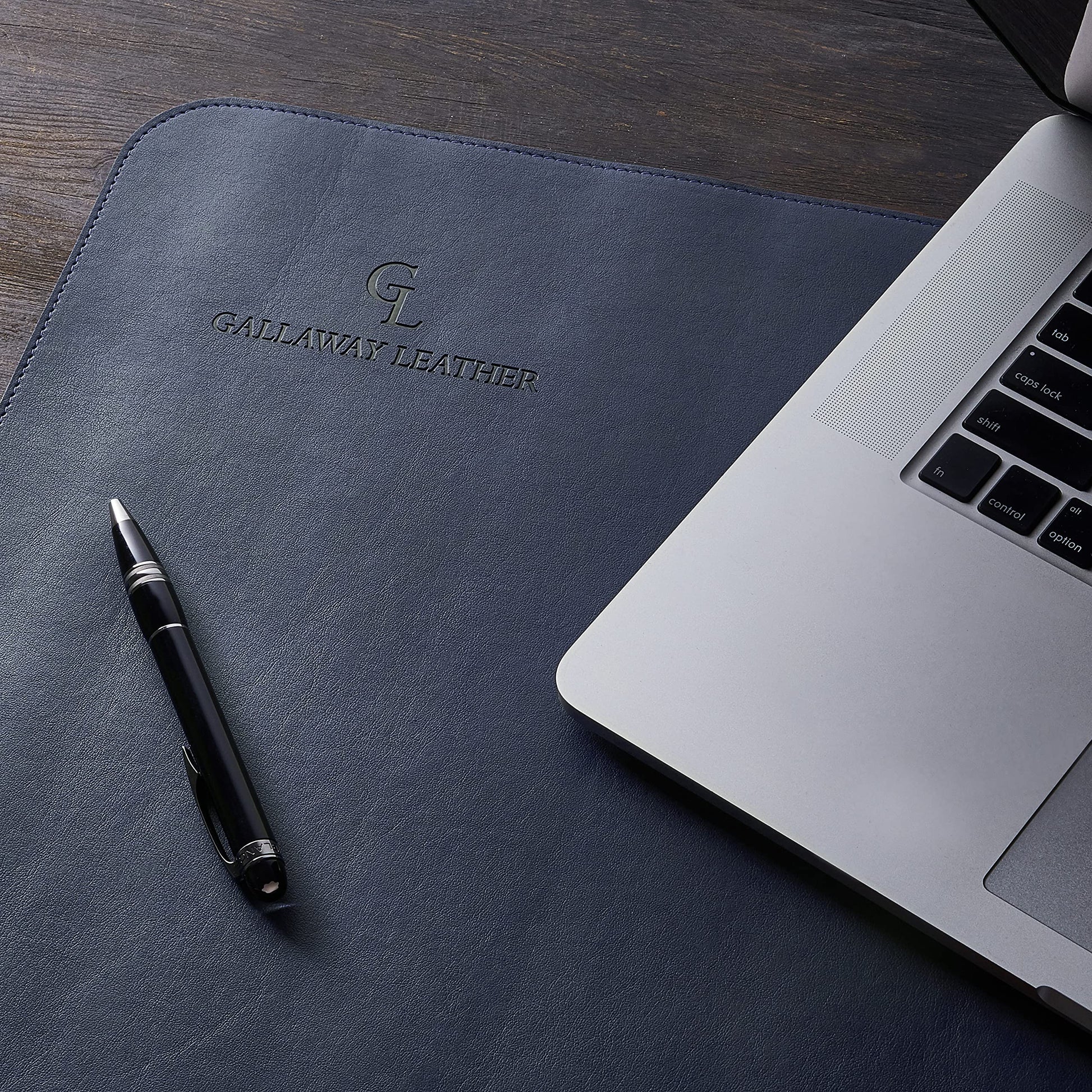 Gallaway Leather Desk Mat,Desk Writing Pad - Office Desk Pad, Large 36" x 17" Navy Blue, Desk Mats