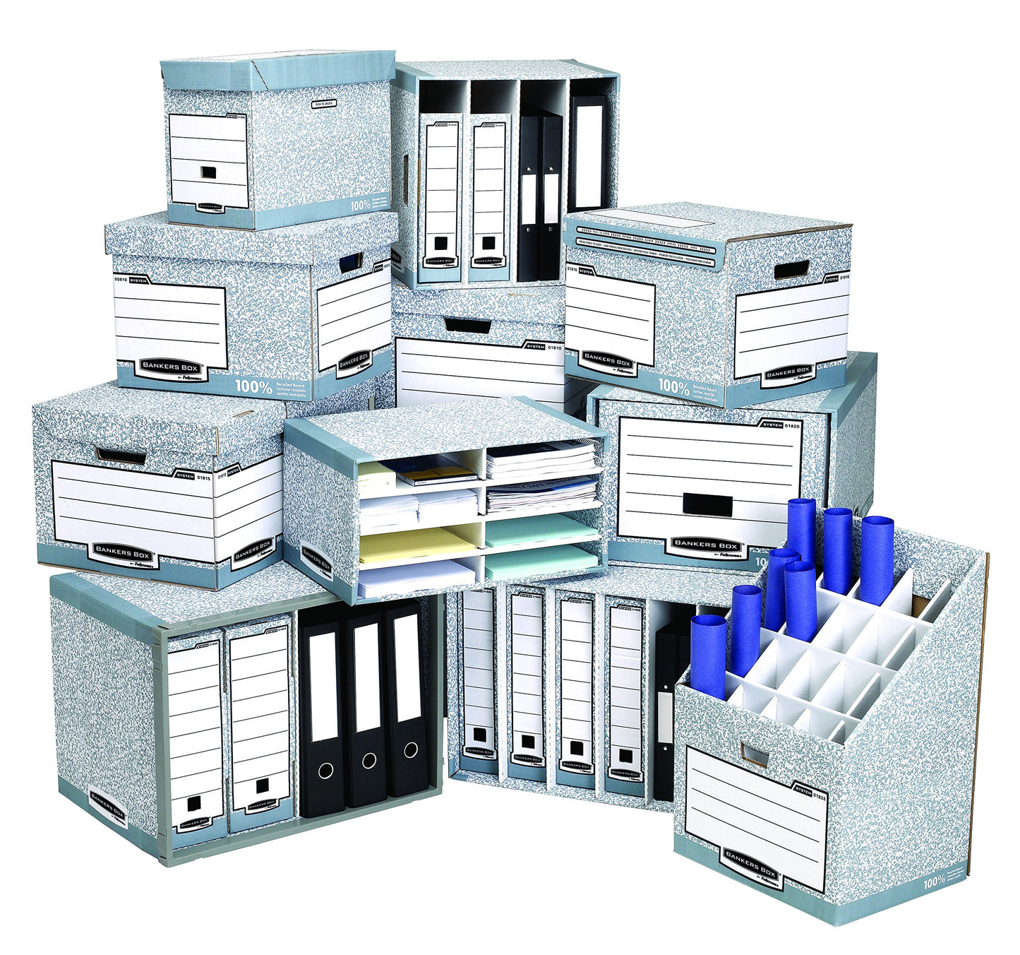 BANKERS BOX System A4 150mm Spine Transfer Files - Blue, 10 Count (Pack of 1)
