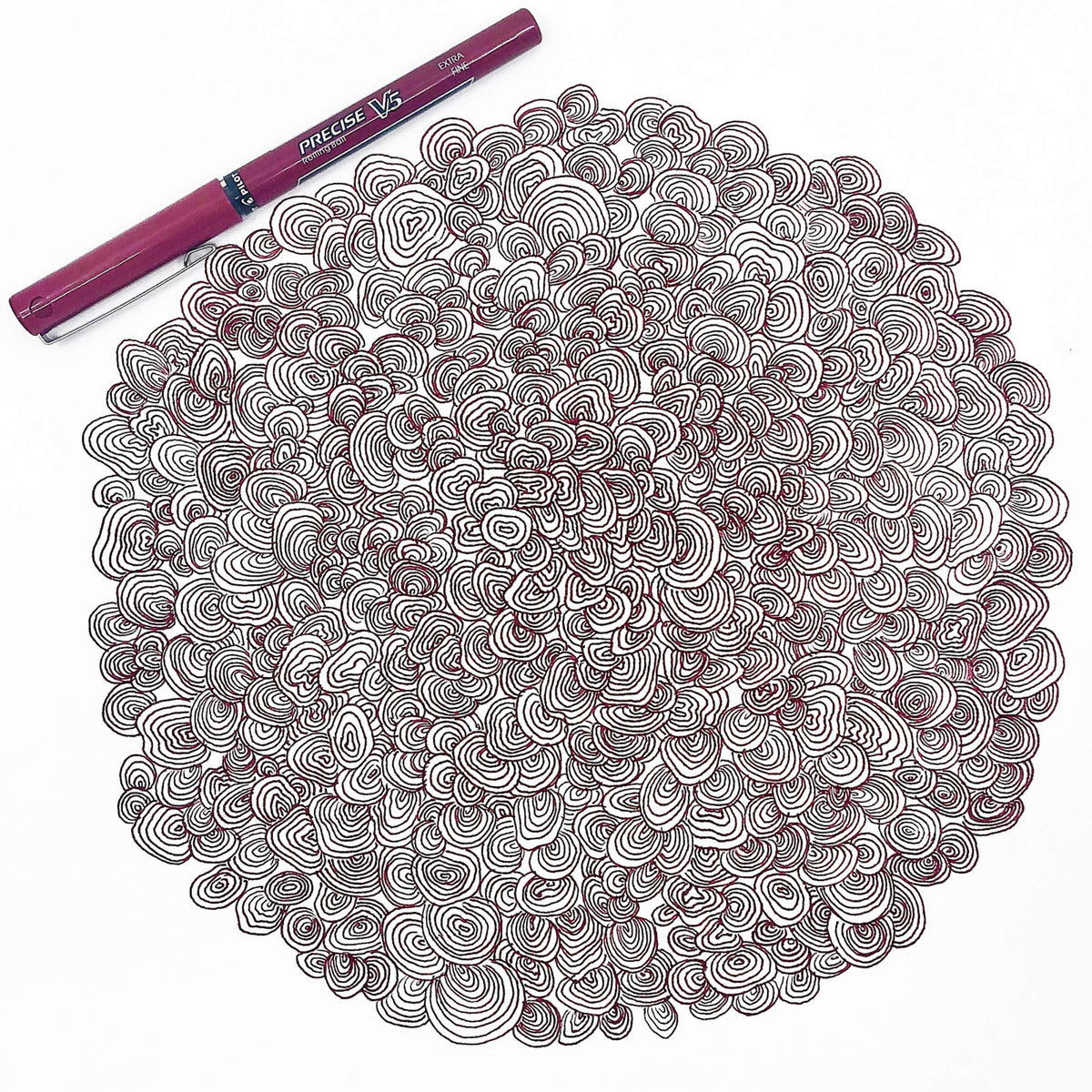 Pilot, Precise V5, Capped Liquid Ink Rolling Ball Pens, Extra Fine Point 0.5 mm, Burgundy, Pack of
