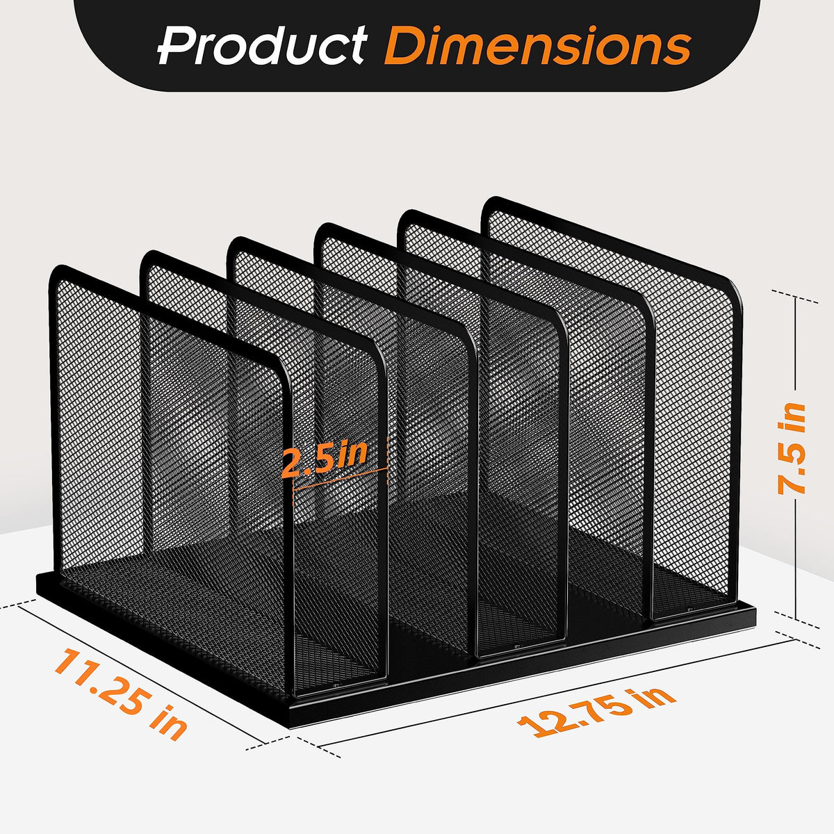 Kuntine.B Desk File Organizer Upright Mesh Desktop Organizer File Sorter Office Organization File