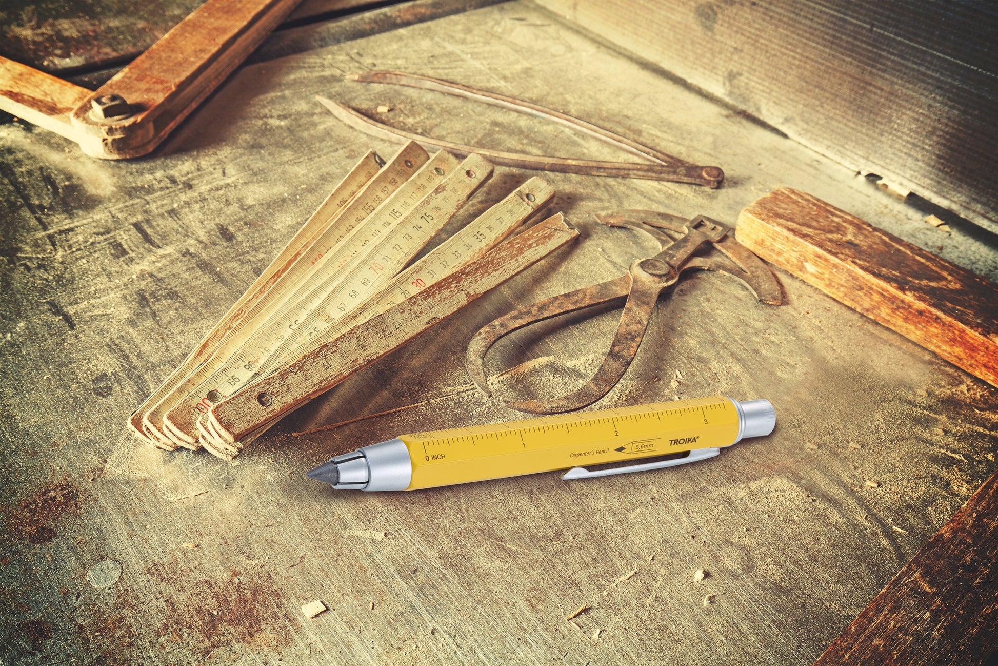 TROIKA ZIMMERMANN 5,6 – PEN56/YE – Carpenter's pencil – clutch pencil (5.6 mm HB lead)
